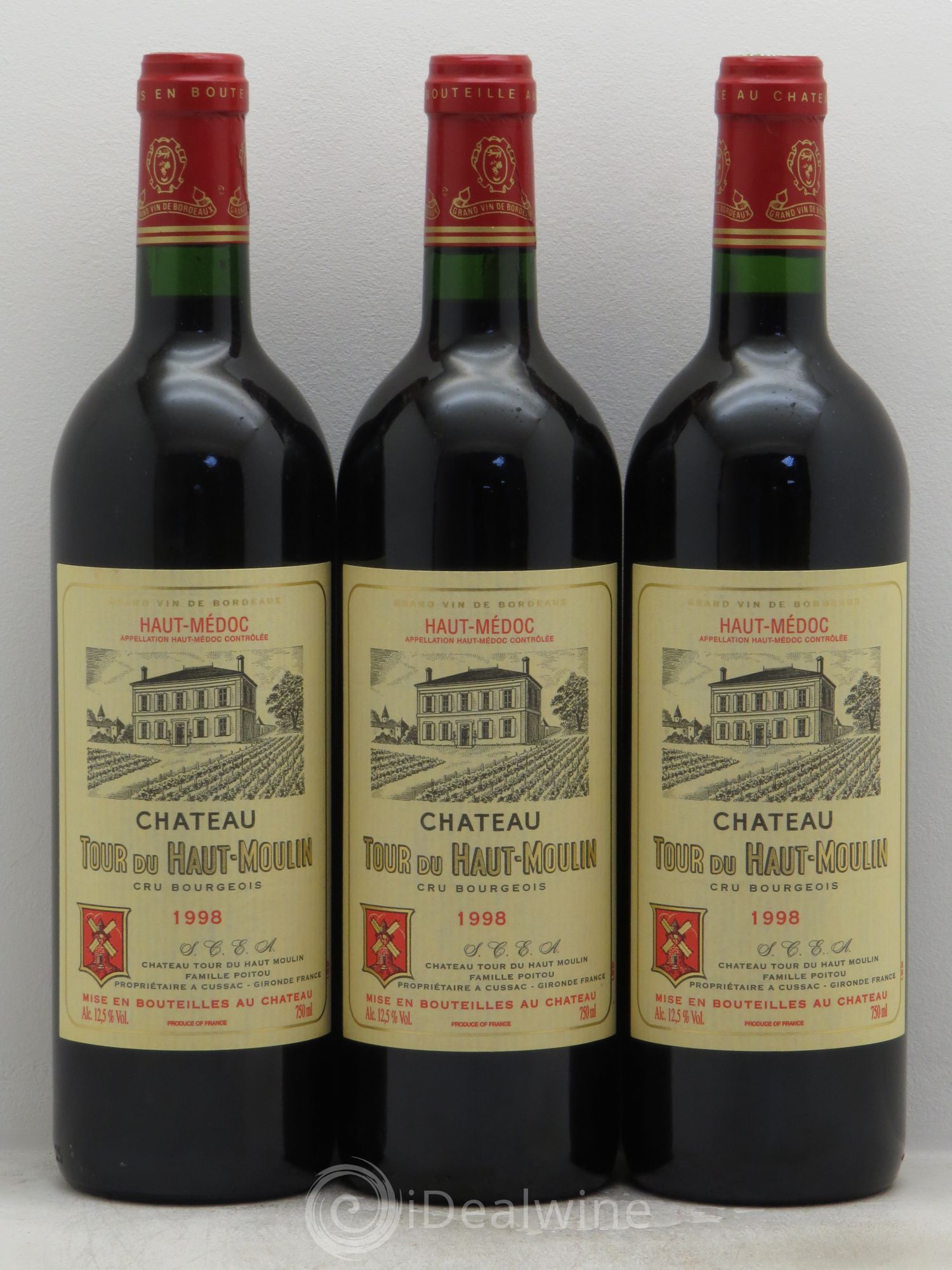 Château Tour du Haut Moulin Cru Bourgeois (sans prix de réserve) 1998 - Lot de 3 bouteilles - 0