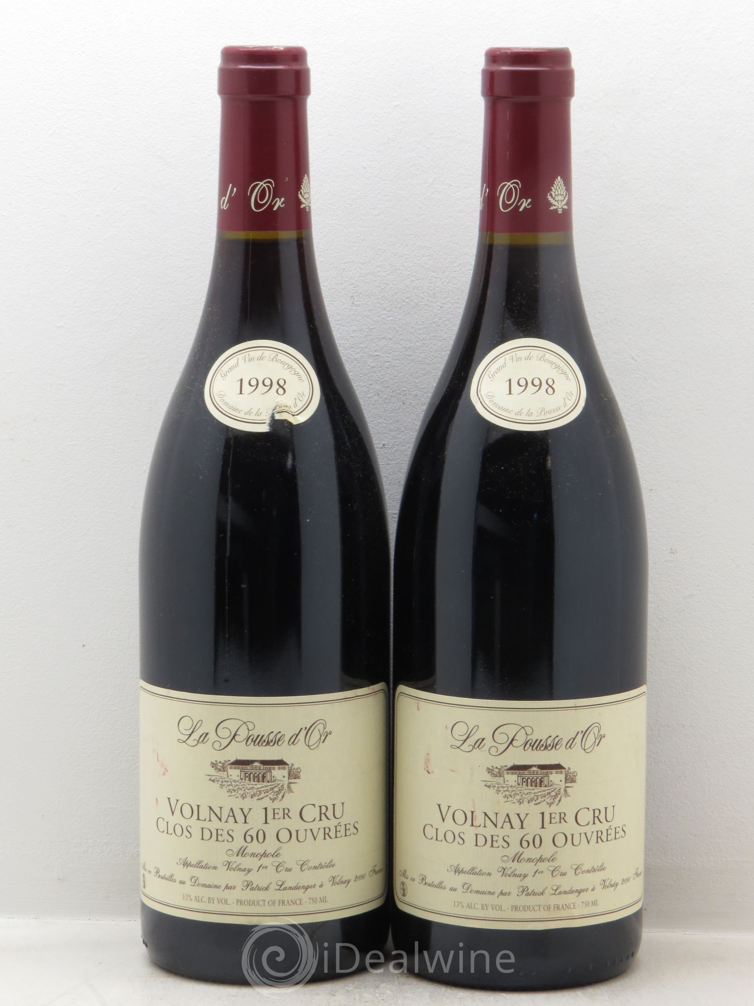 Volnay 1er Cru Clos des 60 ouvrées La Pousse d'Or (Domaine de) (senza prezzo di riserva) 1998 - Lotto di 2 bottiglie - 0