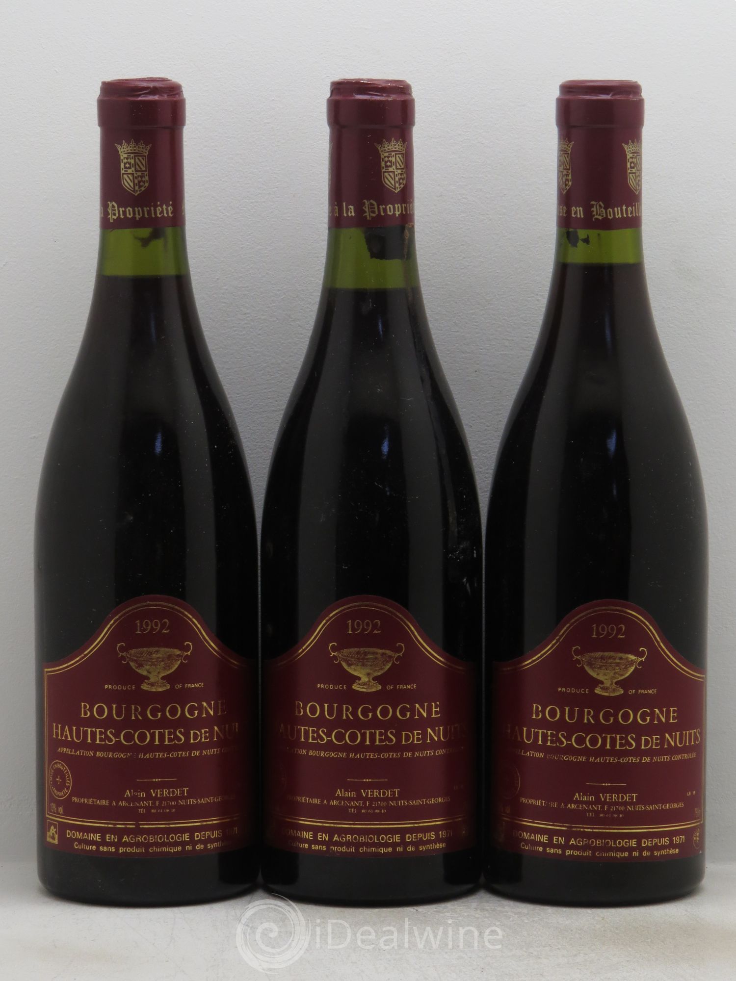 Hautes-Côtes de Nuits Alain Verdet (sans prix de réserve) 1992 - Posten von 3 Flaschen - 0