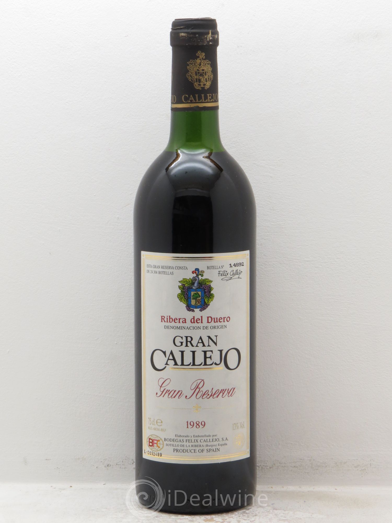 Ribera Del Duero DO Gran Callejo Gran Reserva Félix Callejo (sans prix de réserve) 1989 - Posten von 1 Flasche - 0