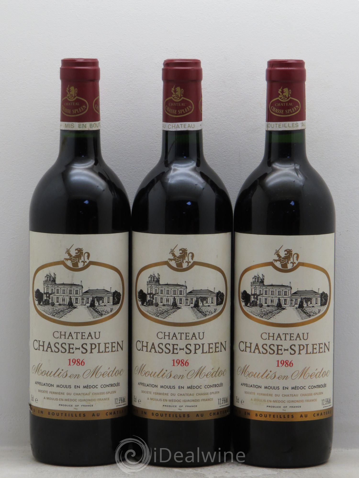 Château Chasse Spleen (sans prix de réserve) 1986 - Lot de 3 bouteilles - 0