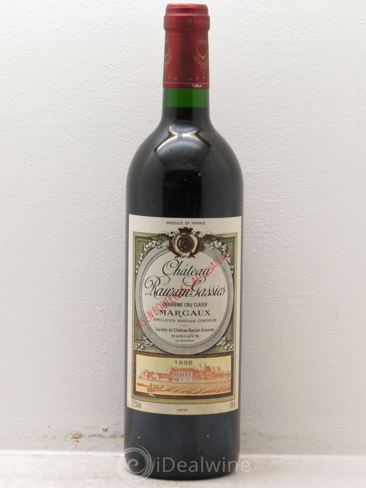 Château Rauzan-Gassies 2ème Grand Cru Classé (sans prix de réserve) 1998 - Lot de 6 bouteilles - 0