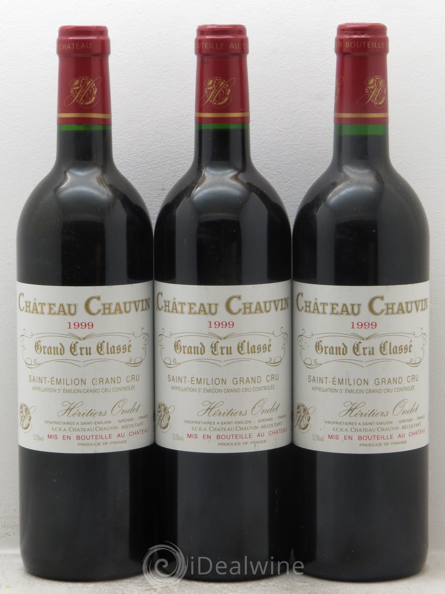 Château Chauvin Grand Cru Classé (sans prix de réserve) 1999 - Lot de 3 bouteilles - 0