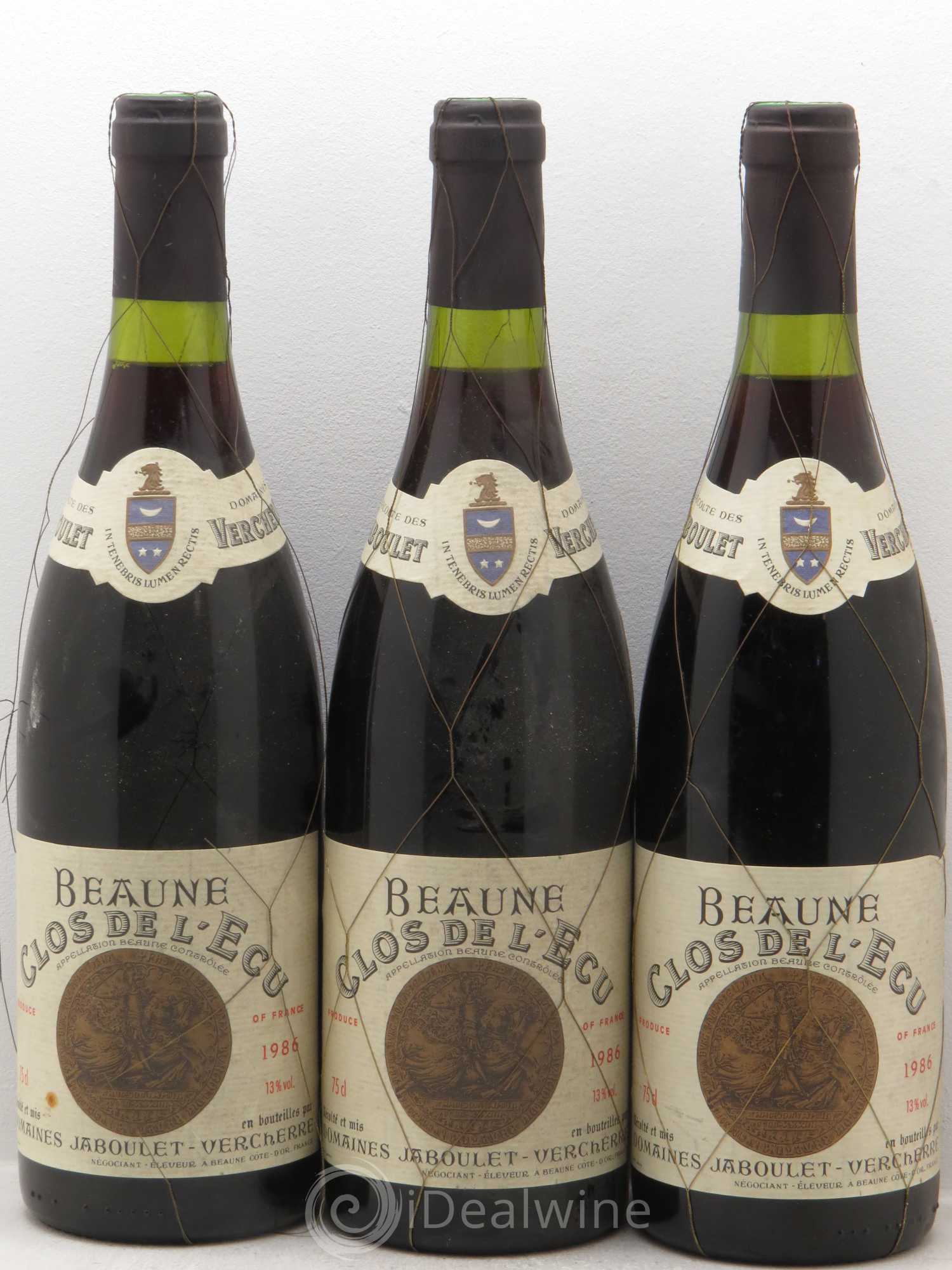 Beaune Clos de l'Ecu Jaboulet Verchere (sans prix de réserve) 1986 - Posten von 3 Flaschen - 0