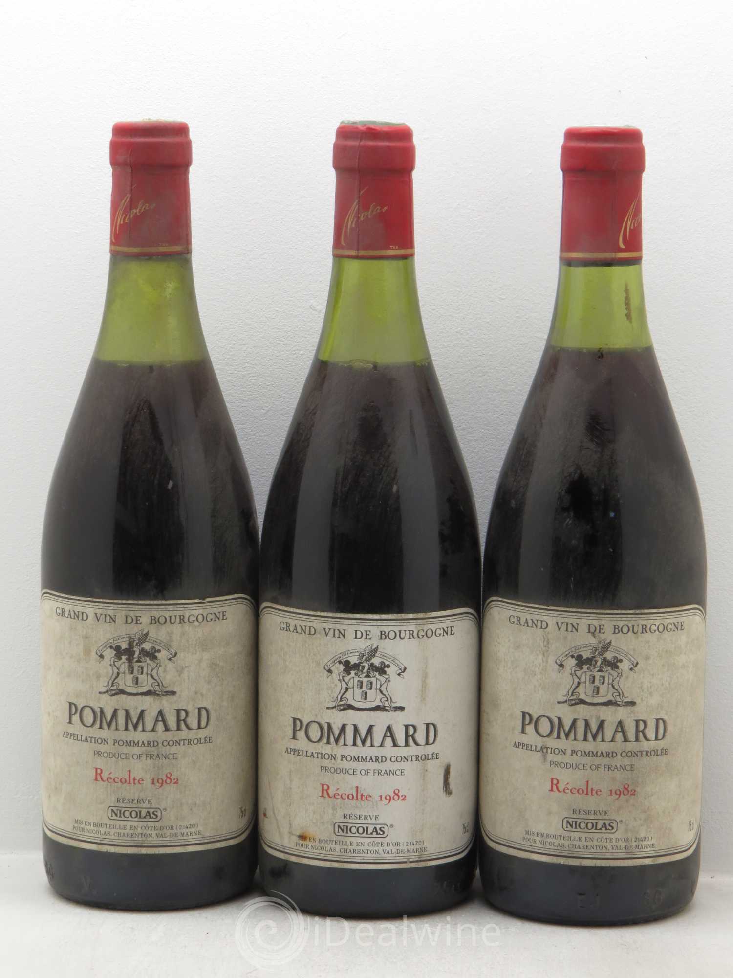 Pommard Réserve Nicolas (sans prix de réserve) 1982 - Posten von 3 Flaschen - 0