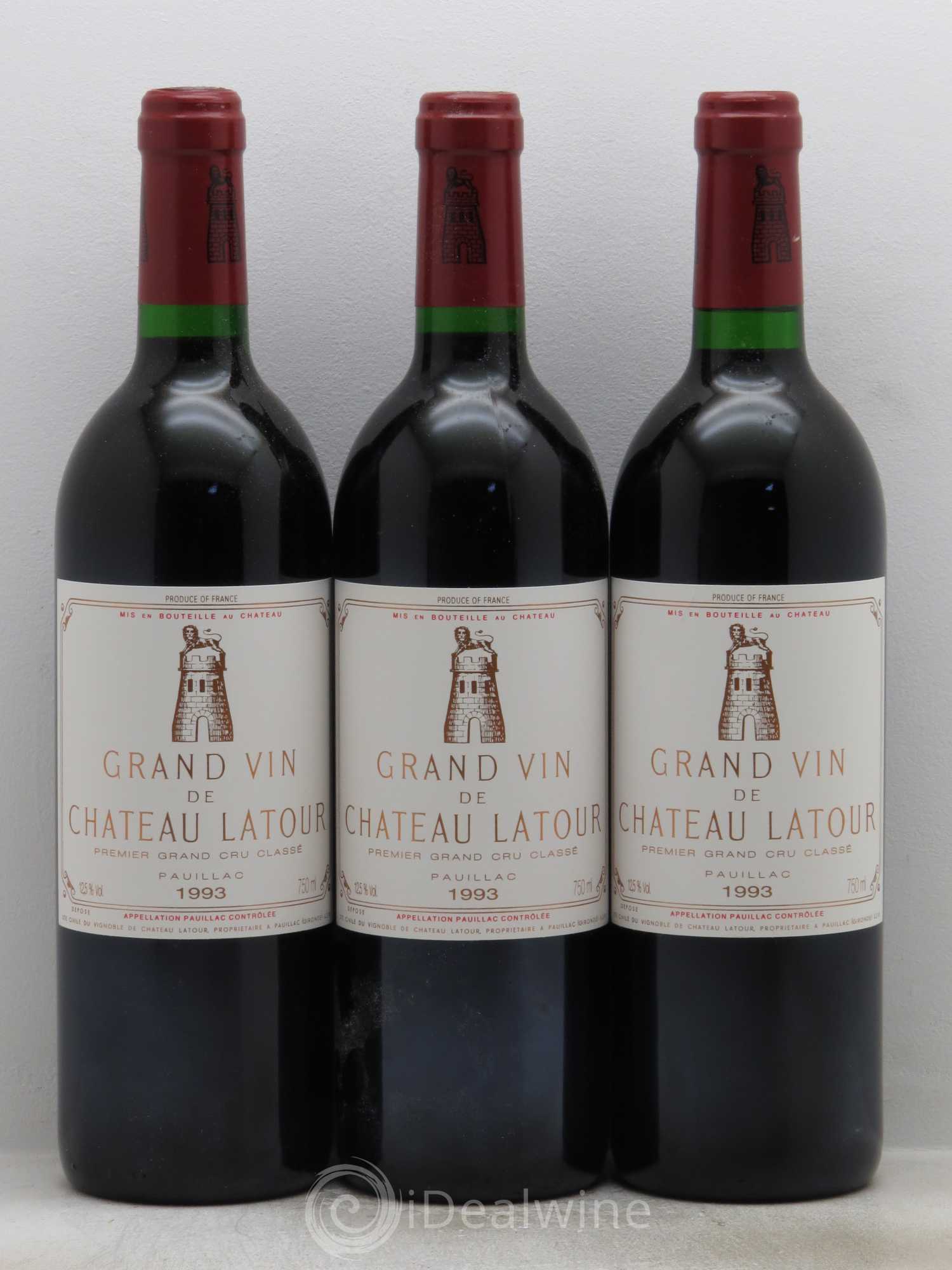 Château Latour 1er Grand Cru Classé 1993 - Lot de 3 bouteilles - 0