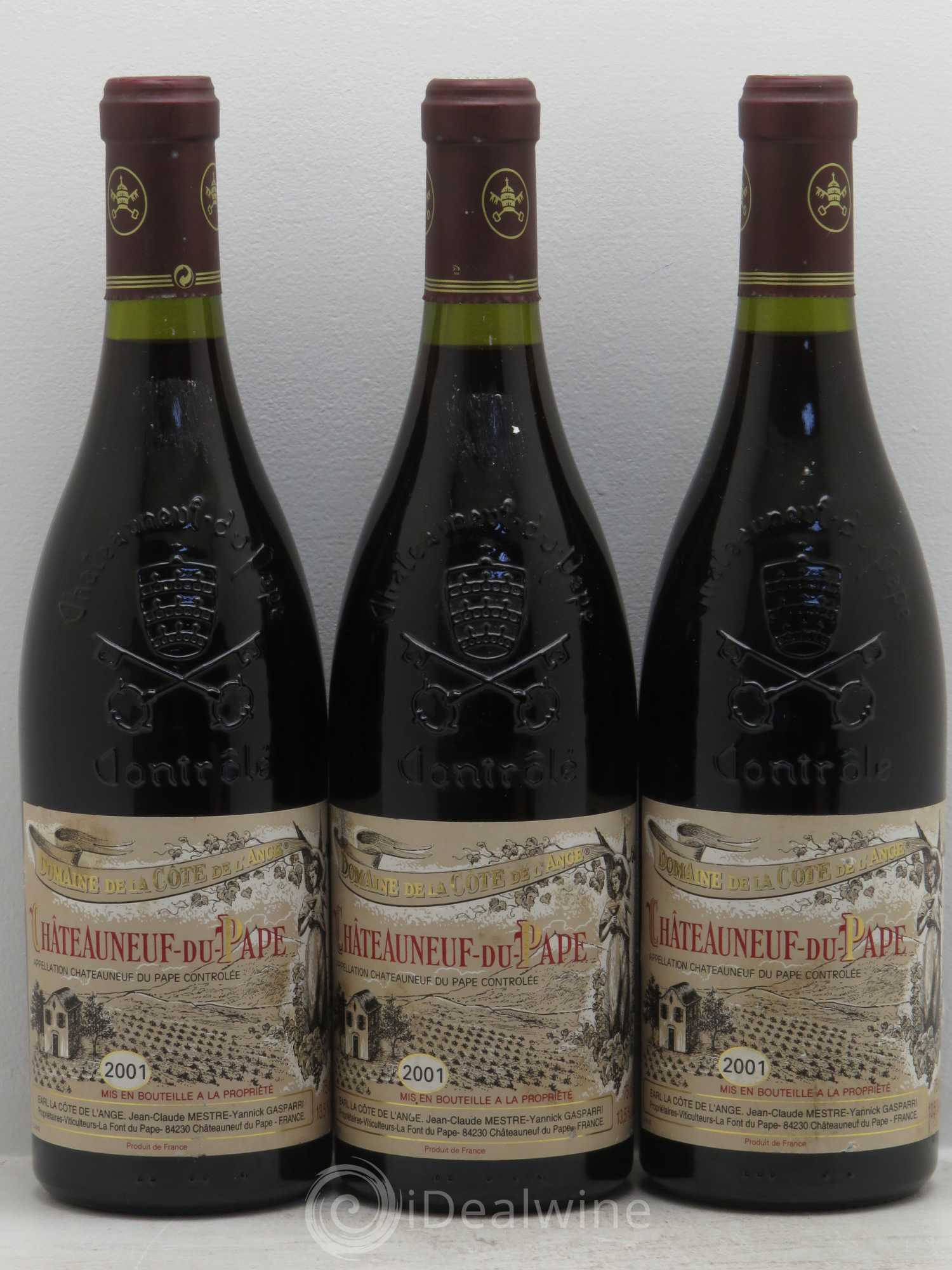 Châteauneuf-du-Pape Côte de l'Ange (sans prix de réserve) 2001 - Posten von 3 Flaschen - 0