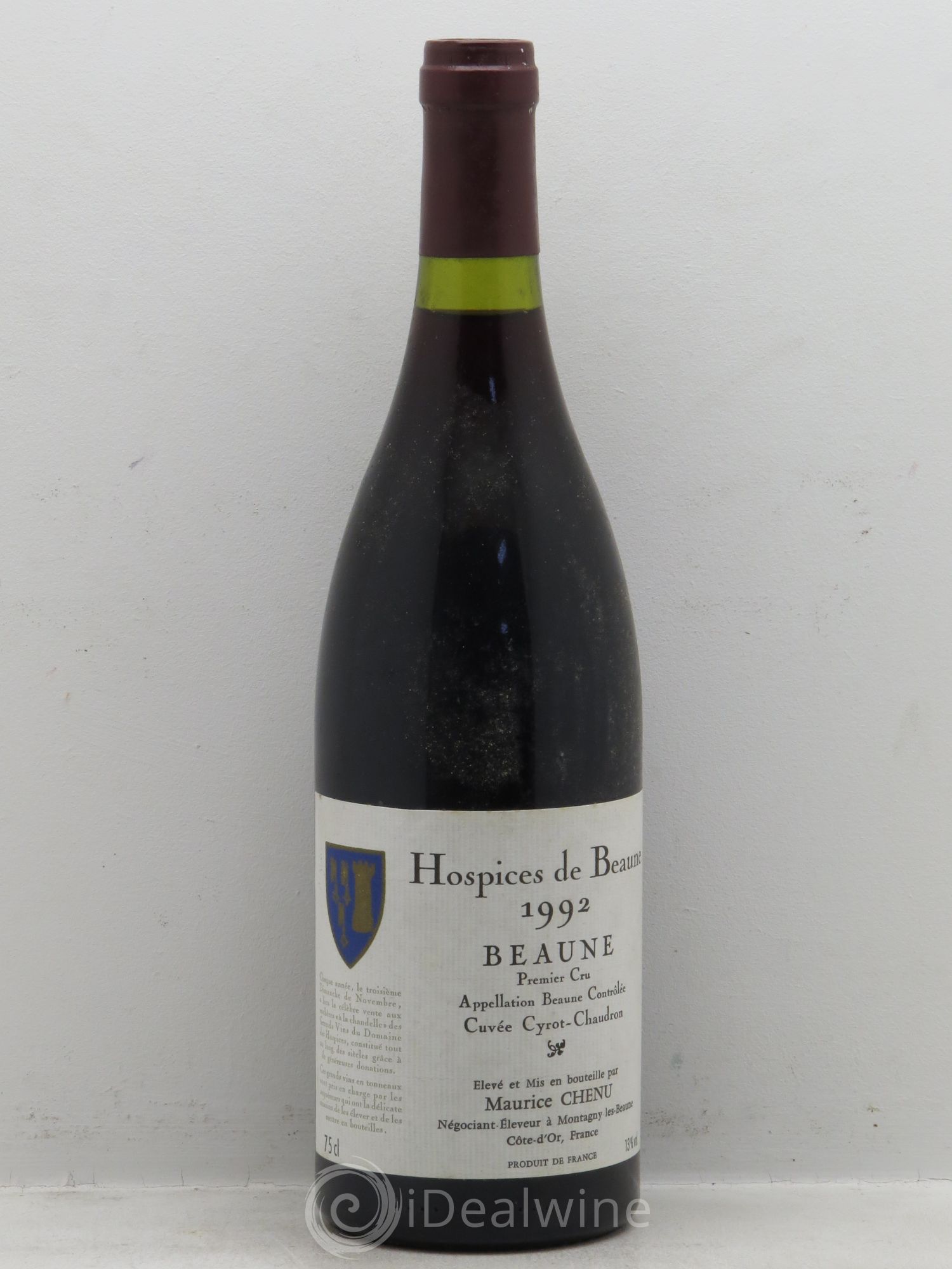 Beaune 1er Cru Hospice de Beaune Maurice Chenu "Cyrot Chaudron" (sans prix de réserve) 1992 - Posten von 1 Flasche - 0