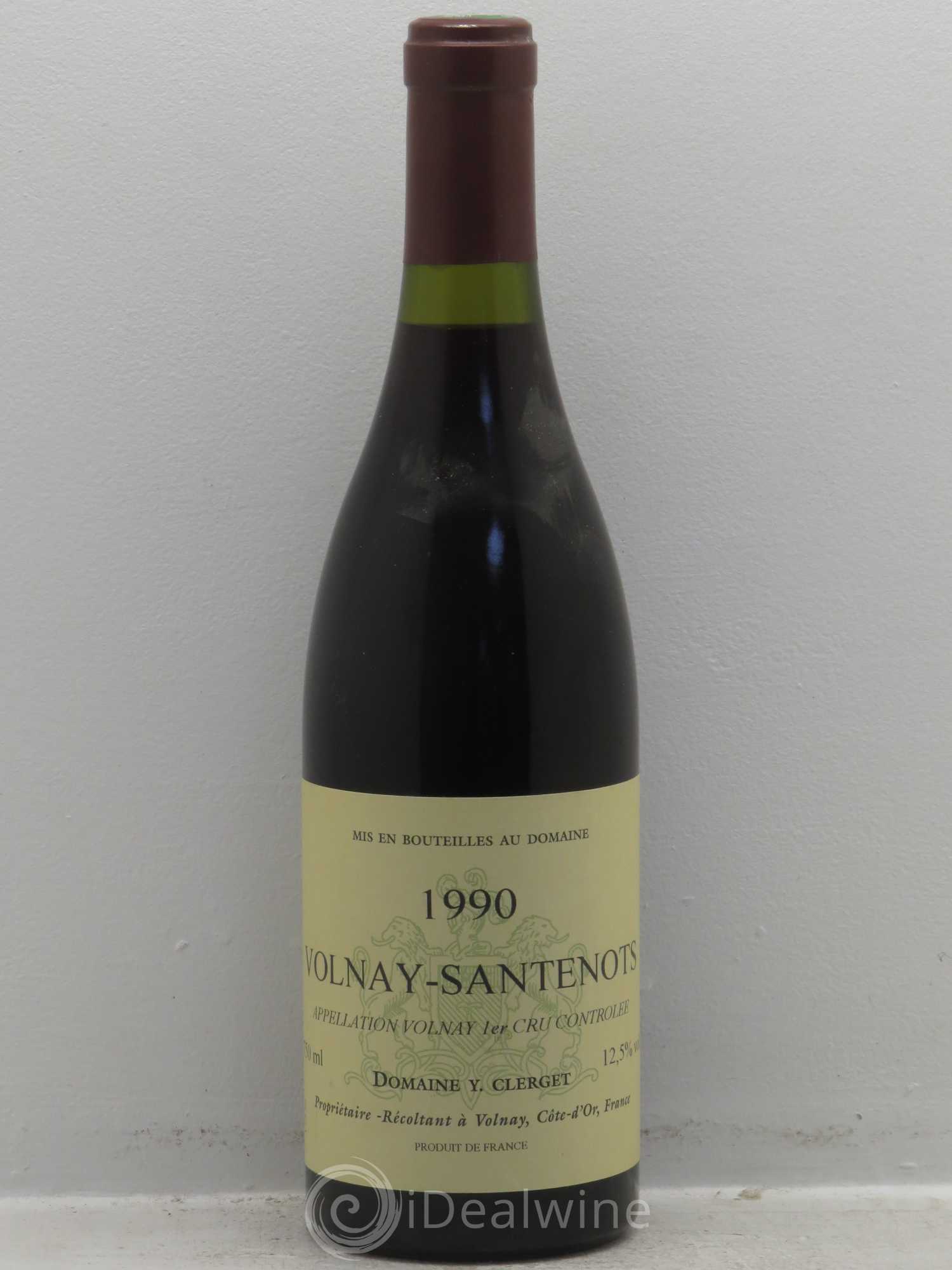 Volnay 1er Cru Santenots - Domaine Y.Clerget (sans prix de réserve) 1990 - Posten von 1 Flasche - 0
