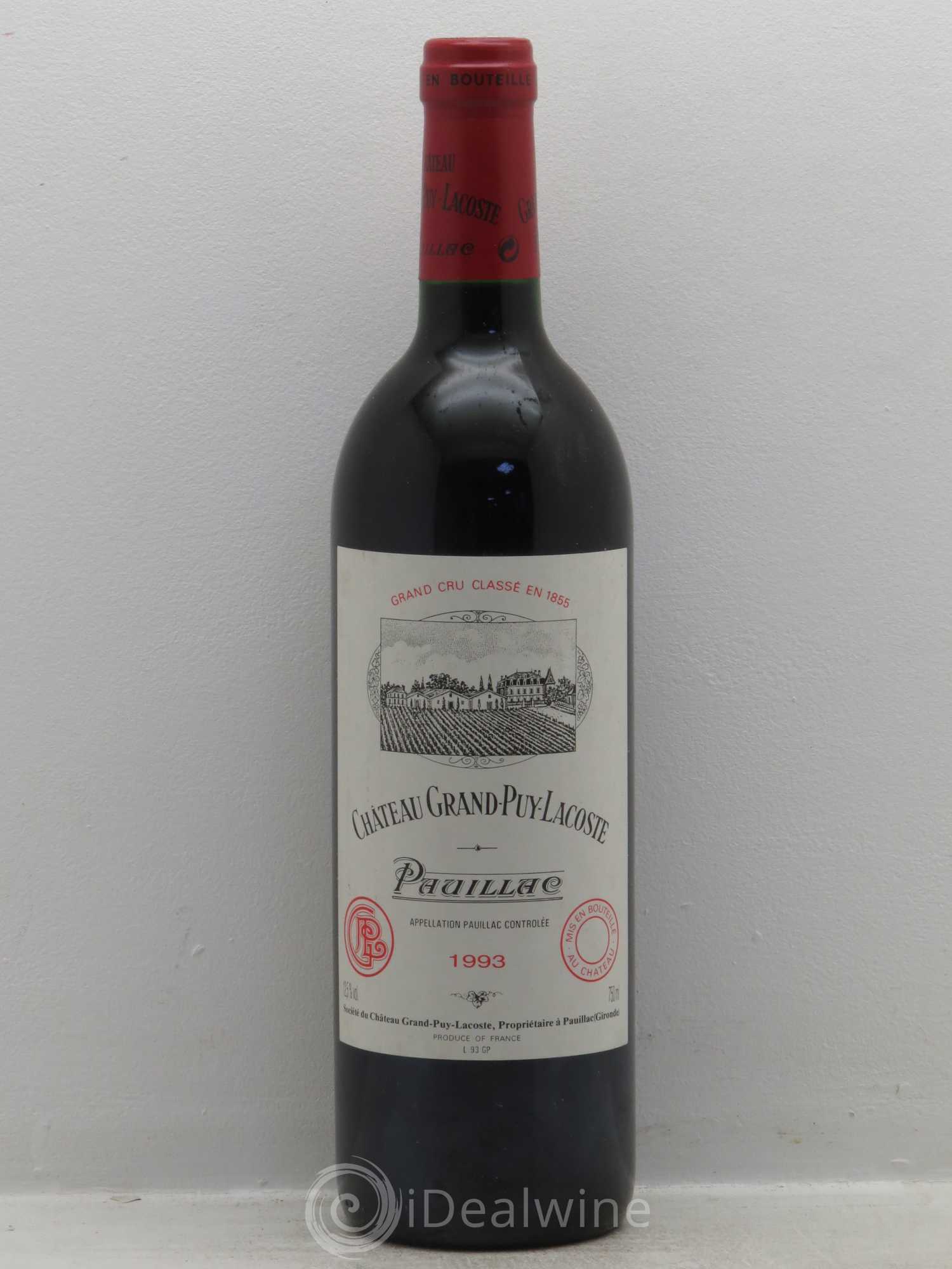 Château Grand Puy Lacoste 5ème Grand Cru Classé (sans prix de réserve) 1993 - Lot de 1 bouteille - 0