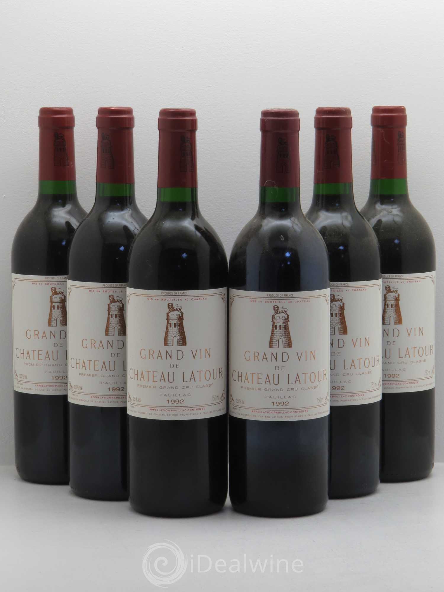 Château Latour 1er Grand Cru Classé 1992 - Lot de 6 bouteilles - 0