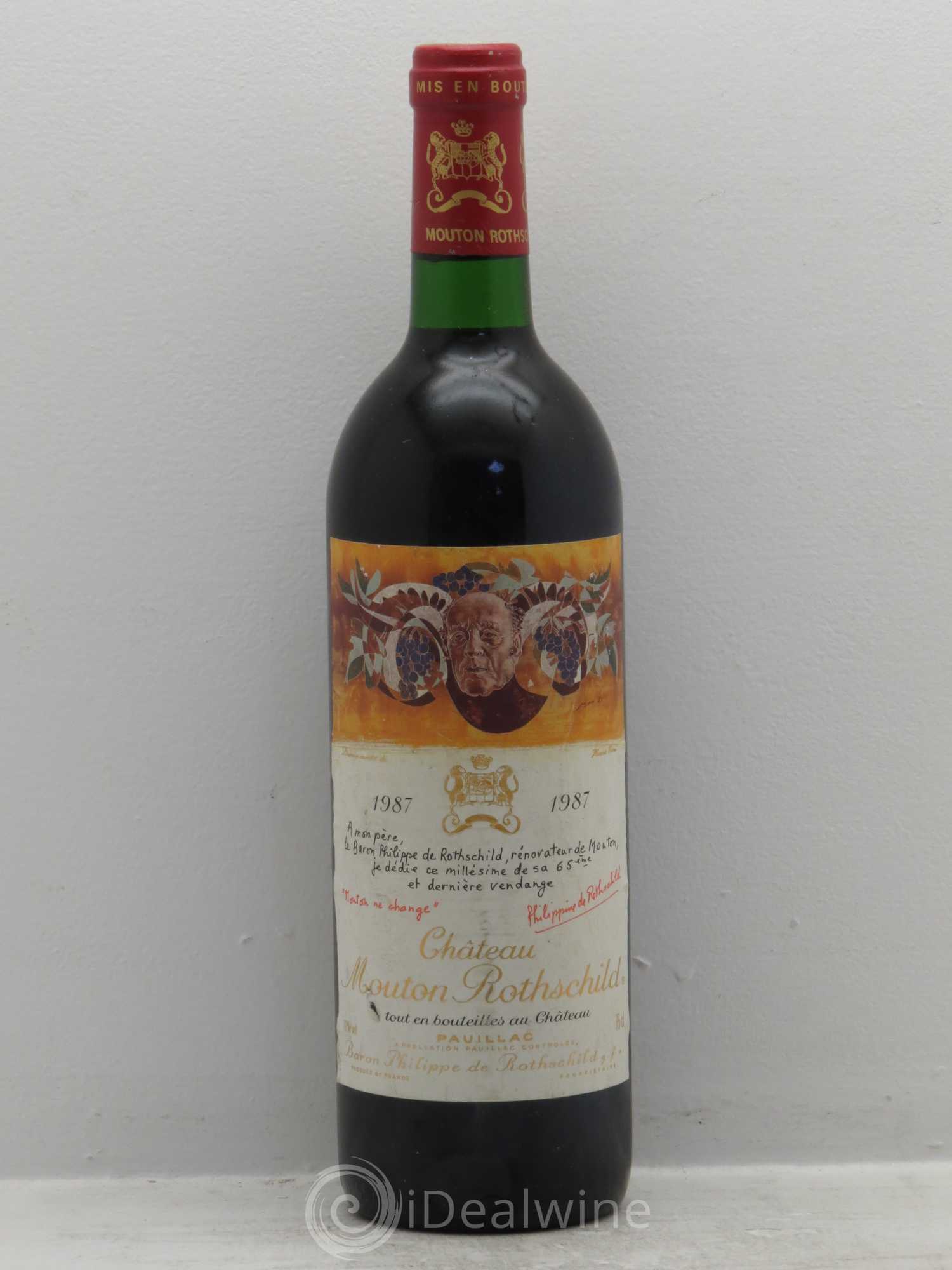 Château Mouton Rothschild 1er Grand Cru Classé (sans prix de réserve) 1987 - Lot de 1 bouteille - 0