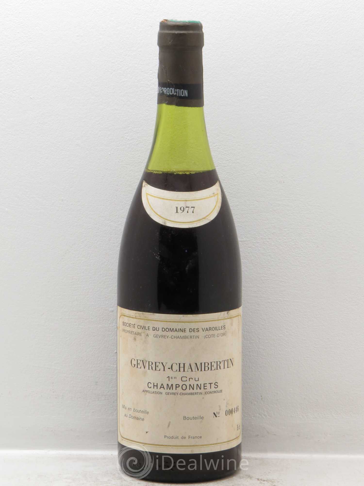 Gevrey-Chambertin 1er Cru Domaine des Varoilles (sans prix de réserve) 1977 - Posten von 1 Flasche - 0