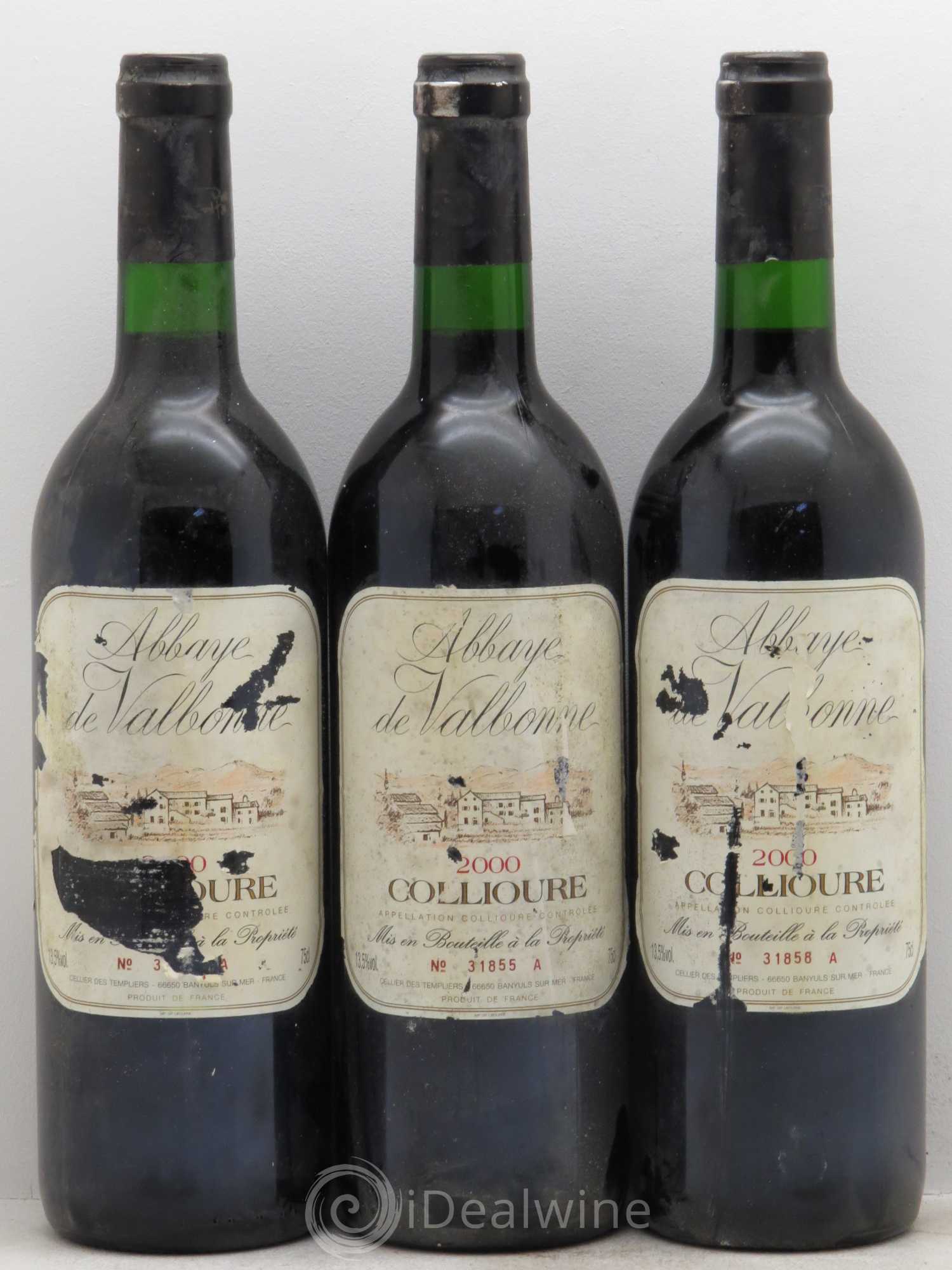 Collioure Abbaye de Valbonne (sans prix de réserve) 2000 - Posten von 3 Flaschen - 0
