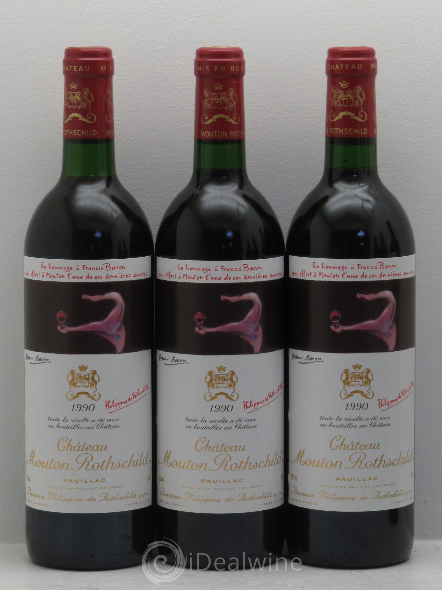 Château Mouton Rothschild 1er Grand Cru Classé 1990 - Lot de 6 bouteilles - 1
