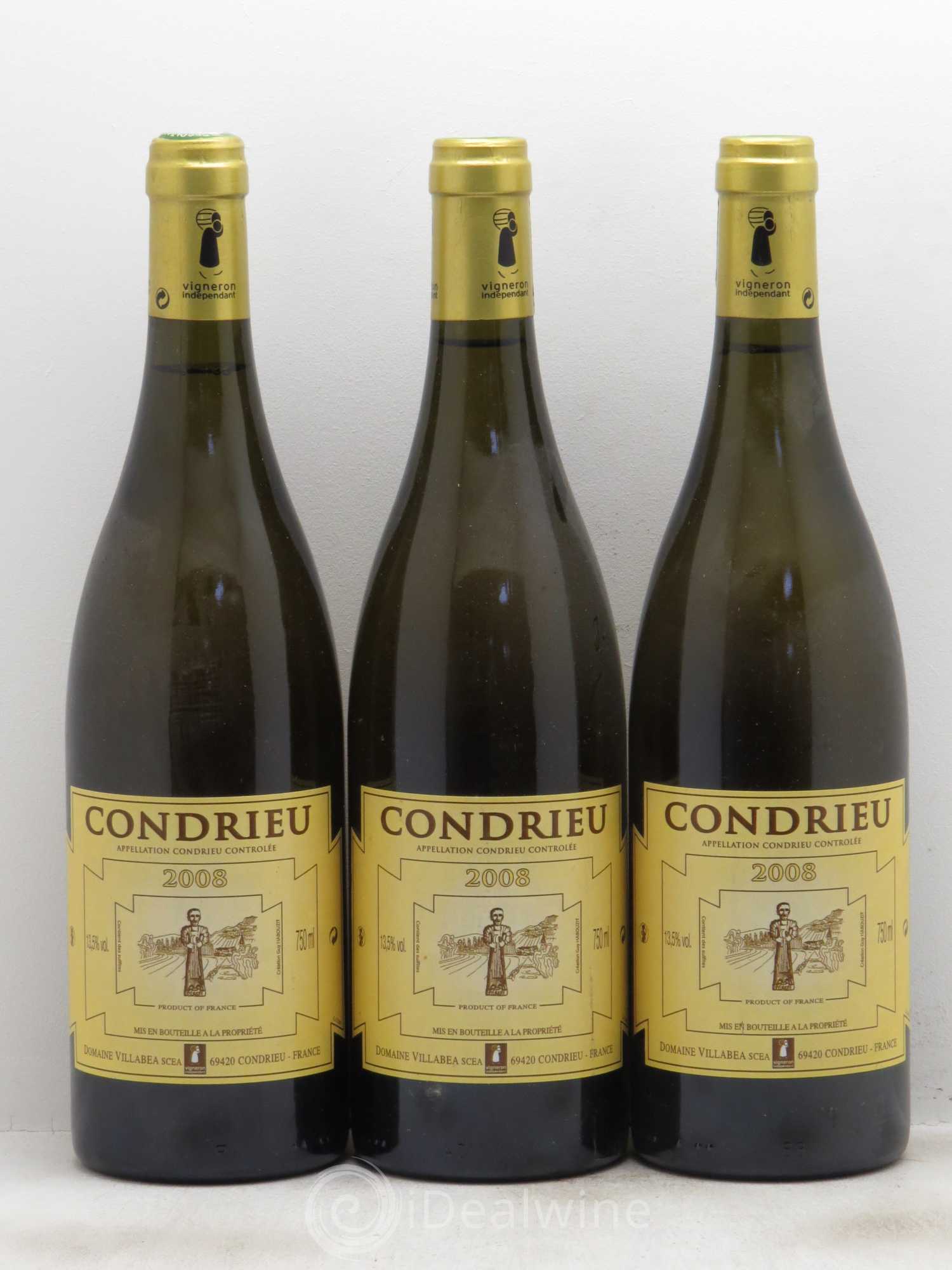 Condrieu Villabea (sans prix de réserve) 2008 - Posten von 3 Flaschen - 0