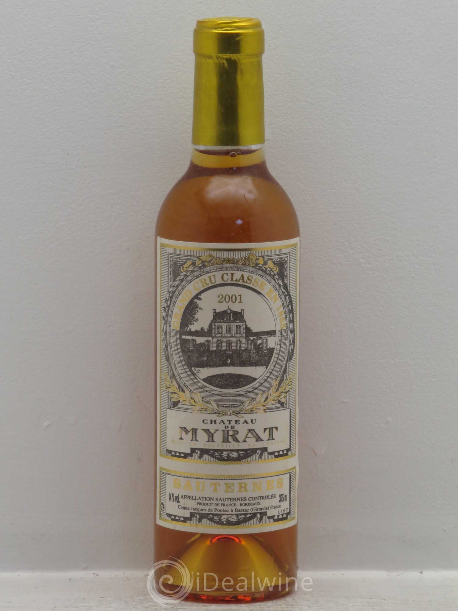 Château de Myrat 2ème Grand Cru Classé (senza prezzo di riserva) 2001 - Lotto di 1 mezza bottiglia - 0