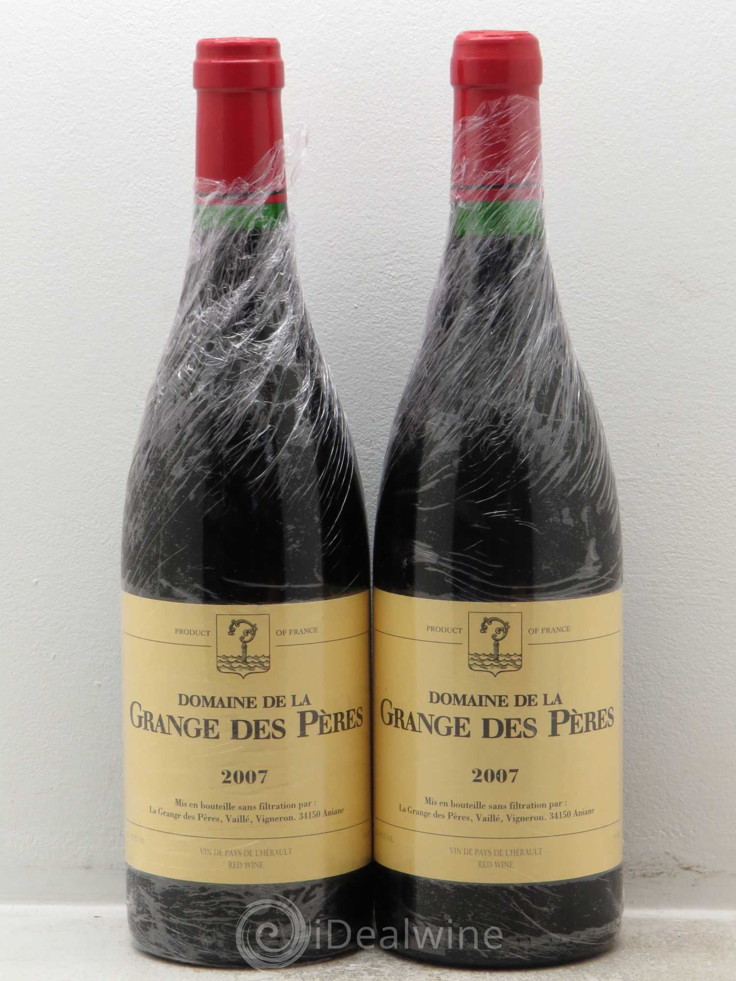 Pays d'Hérault Grange des Pères Laurent Vaillé (sans prix de réserve) 2007 - Lot de 2 bouteilles - 0