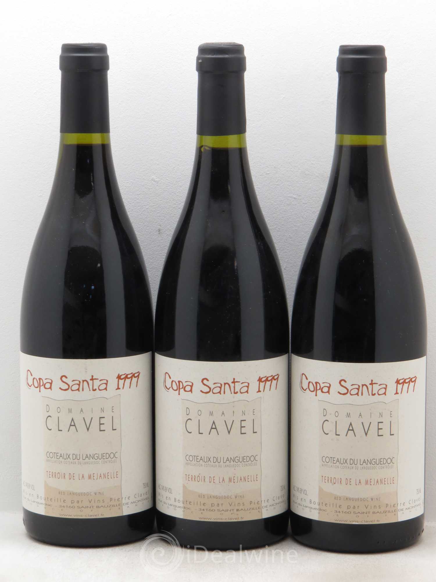 Coteaux du Languedoc Méjanelle Copa Santa Clavel (sans prix de réserve) 1999 - Posten von 3 Flaschen - 0