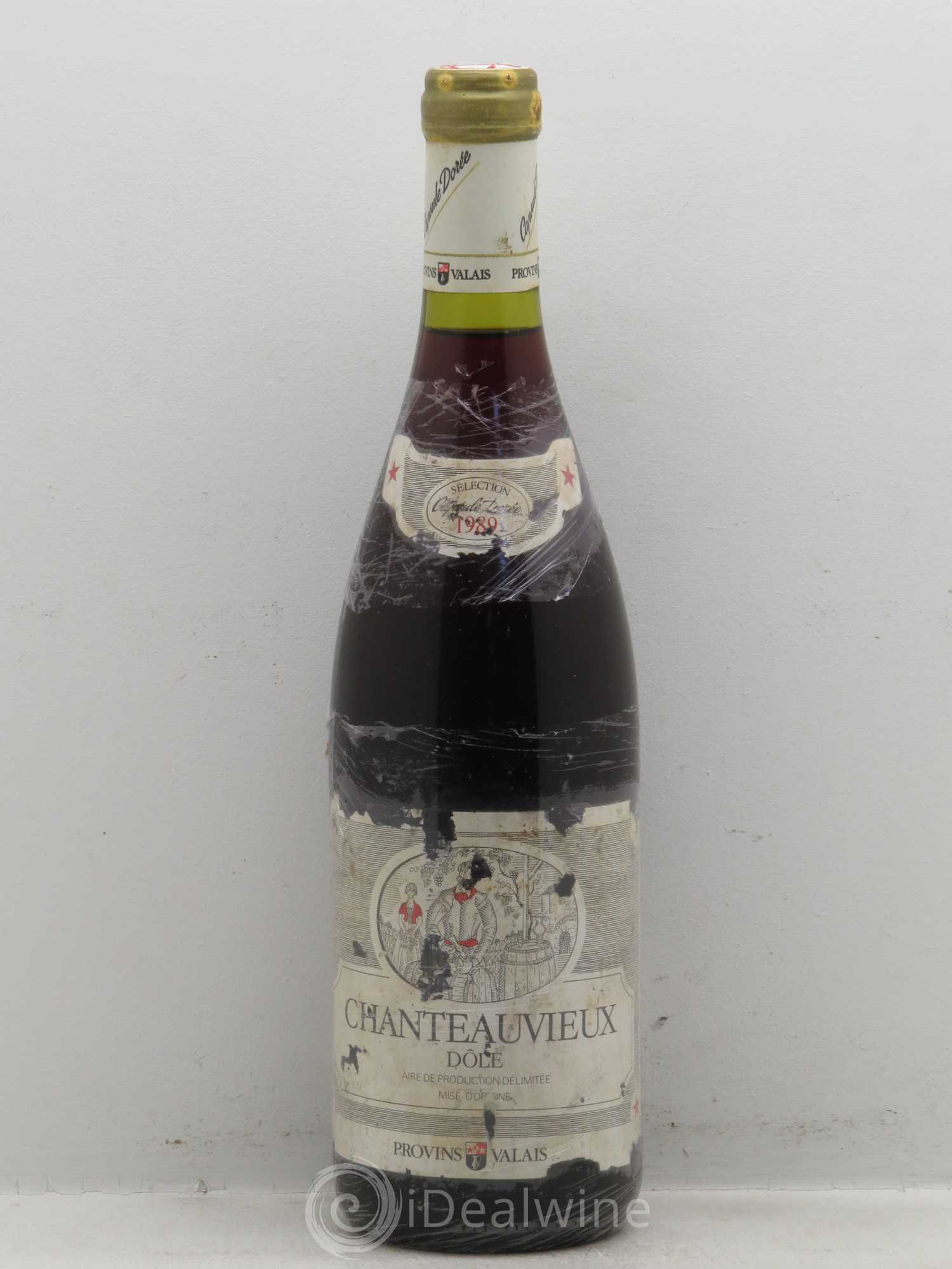 Vins Etrangers Chanteauvieux Dôle "capsule dorée" Provins Valais (sans prix de réserve) 1989 - Lotto di 1 bottiglia - 0