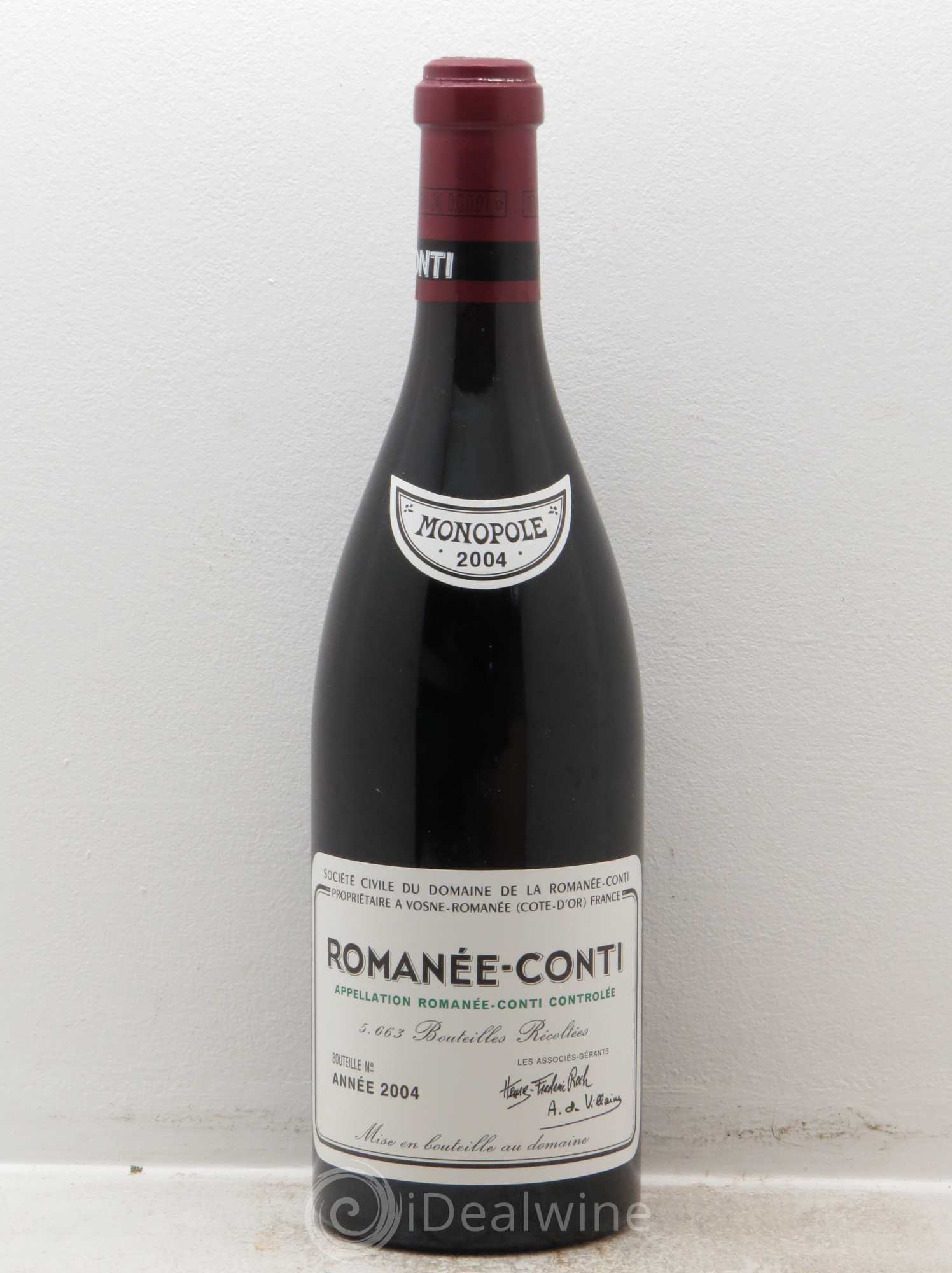 Romanée-Conti Grand Cru Domaine de la Romanée-Conti 2004 - Lot de 1 bouteille - 0