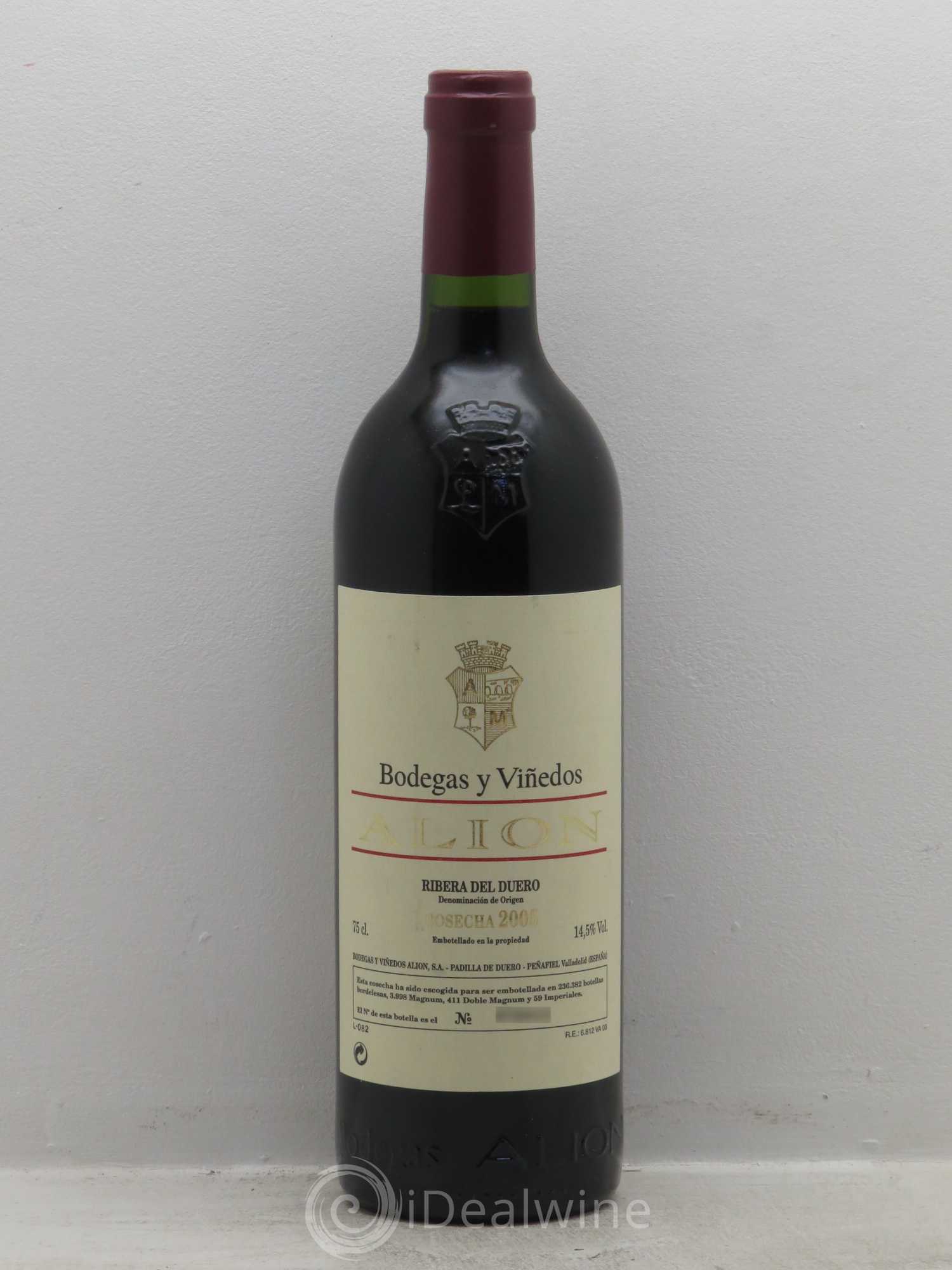 Ribera Del Duero DO Vega Sicilia Alion Famille Alvarez (sans prix de réserve) 2005 - Lot de 1 bouteille - 0