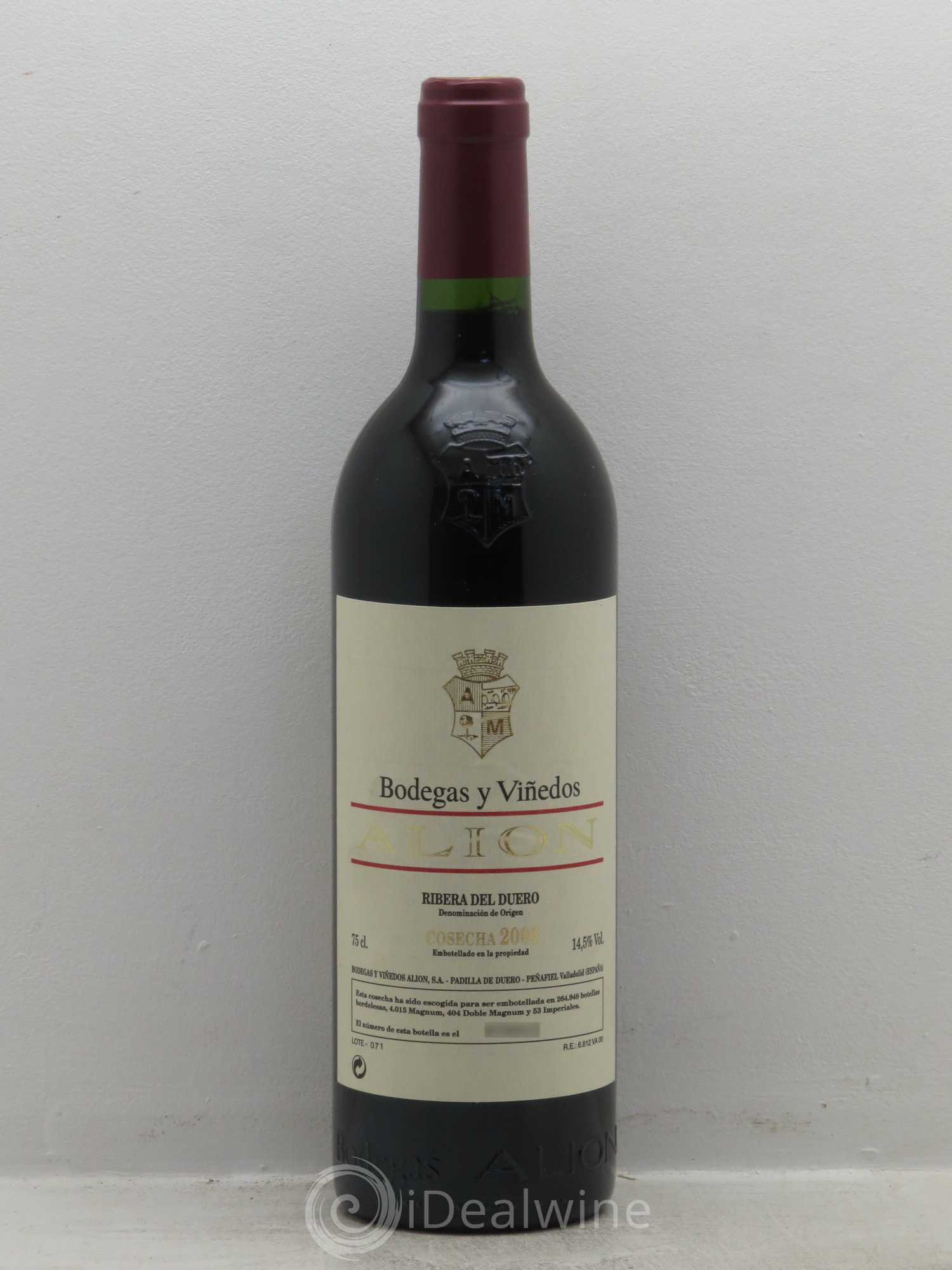 Ribera Del Duero DO Vega Sicilia Alion Famille Alvarez (sans prix de réserve) 2006 - Lot de 1 bouteille - 0