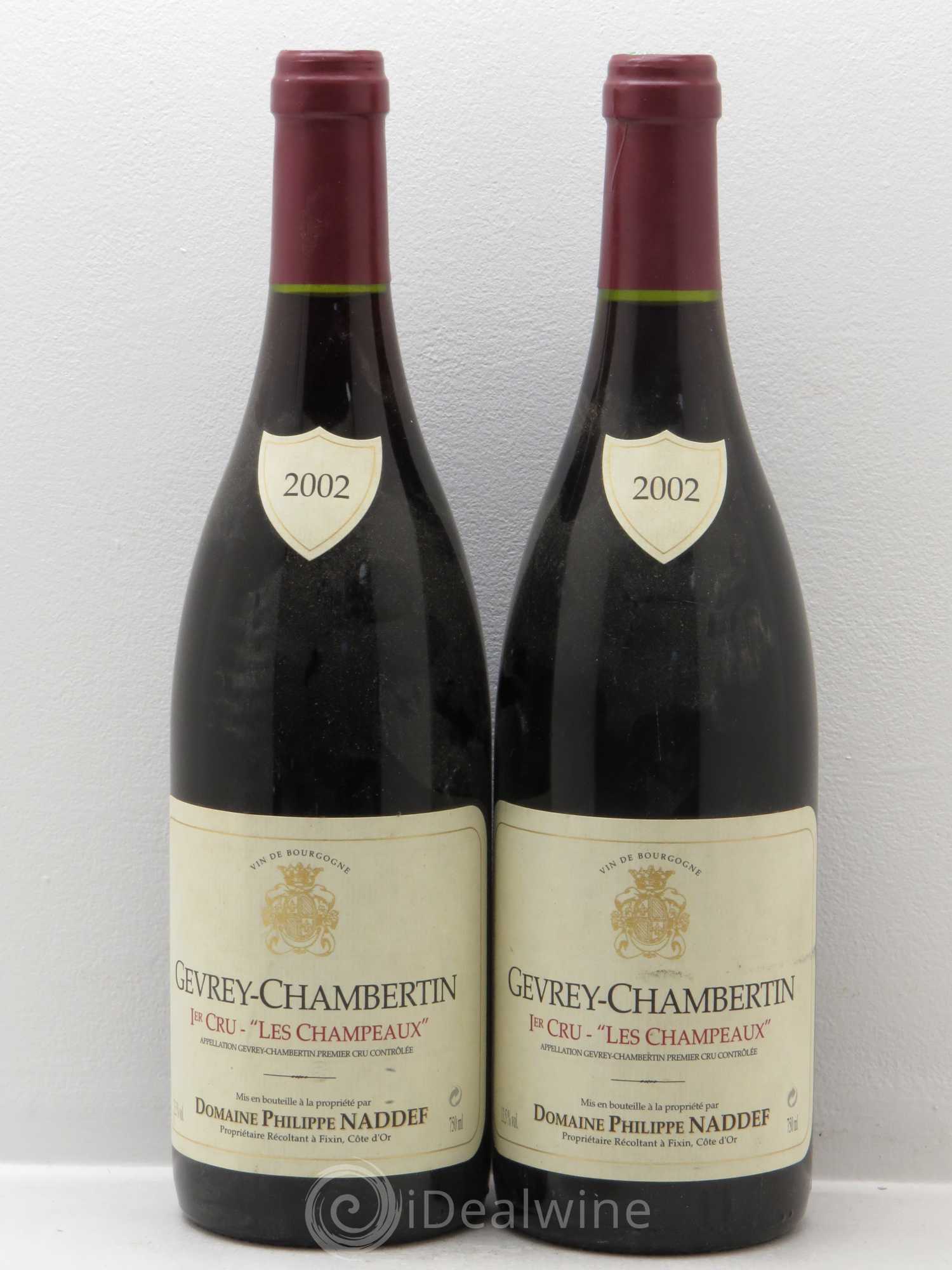 Gevrey-Chambertin 1er Cru Domaine Philippe Naddef Champeaux (sans prix de réserve) 2002 - Posten von 2 Flaschen - 0