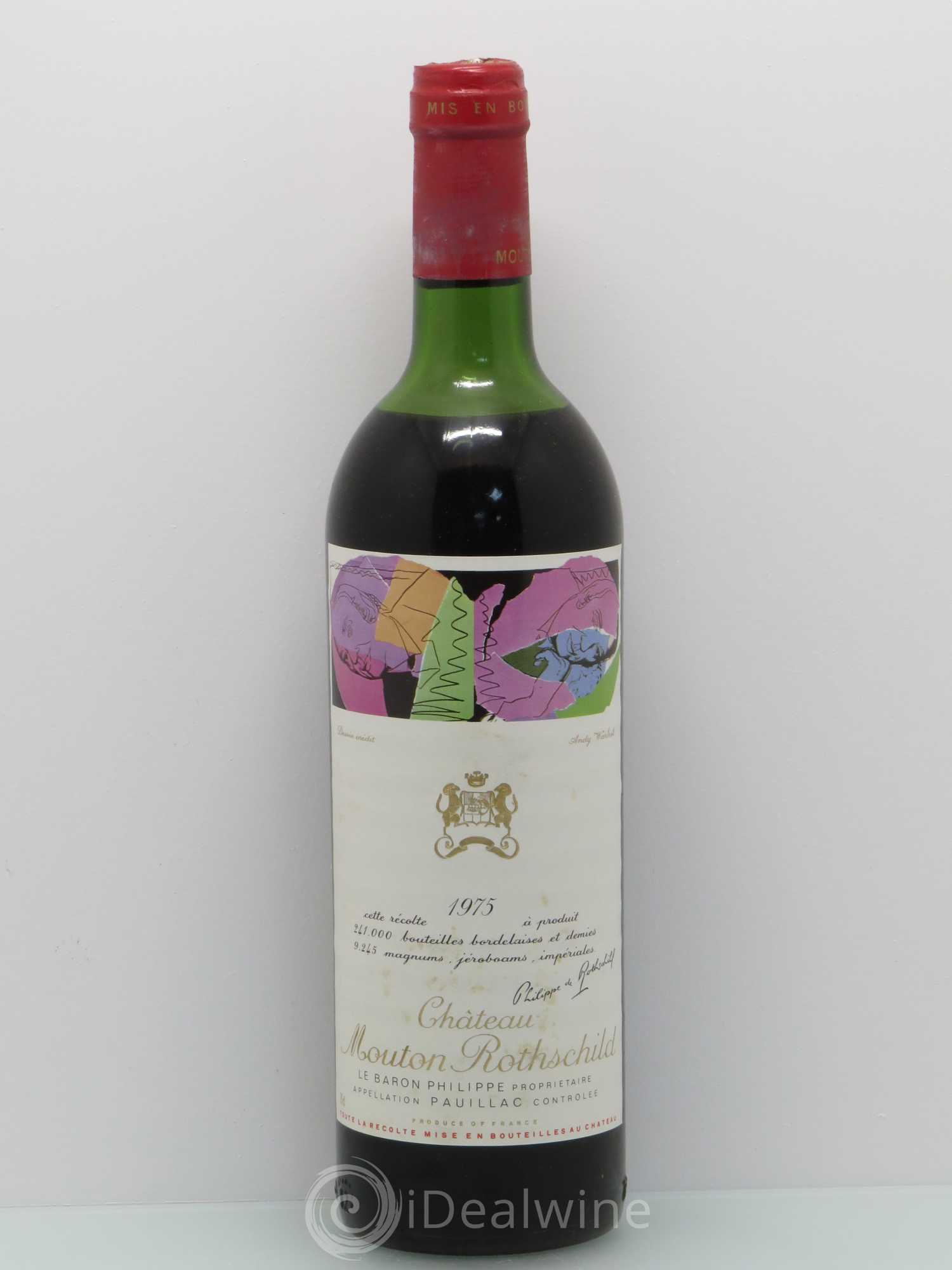 Château Mouton Rothschild 1er Grand Cru Classé 1975 - Lot de 1 bouteille - 0