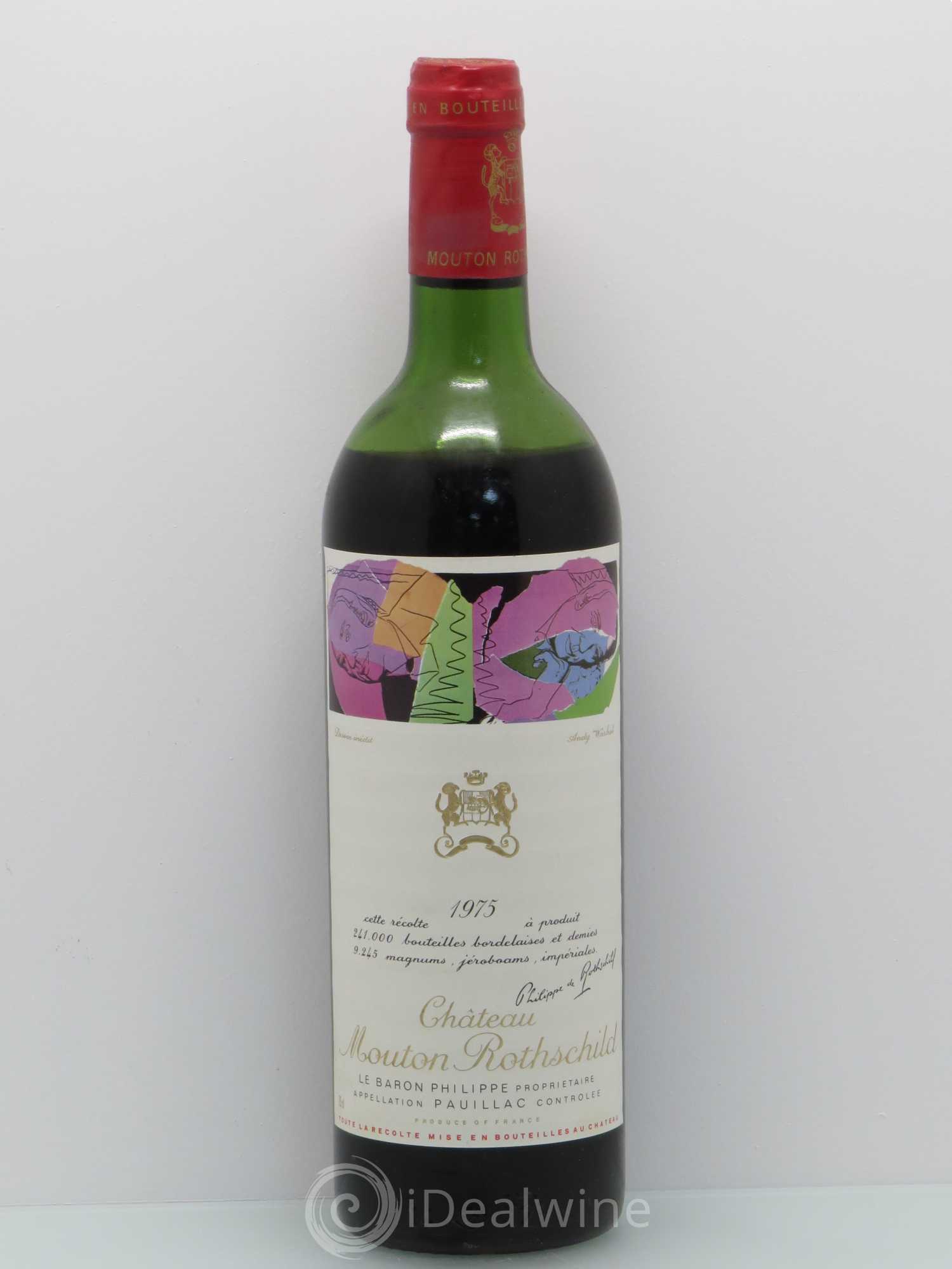 Château Mouton Rothschild 1er Grand Cru Classé 1975 - Lot de 1 bouteille - 0