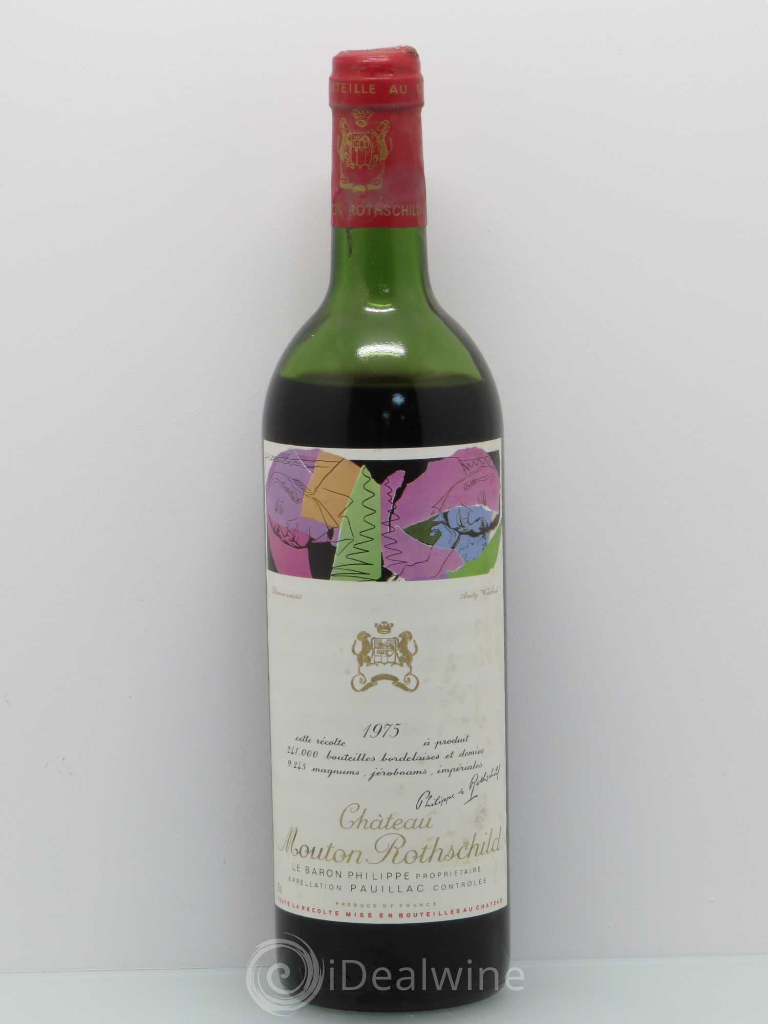 Château Mouton Rothschild 1er Grand Cru Classé (sans prix de réserve) 1975 - Lot de 1 bouteille - 0