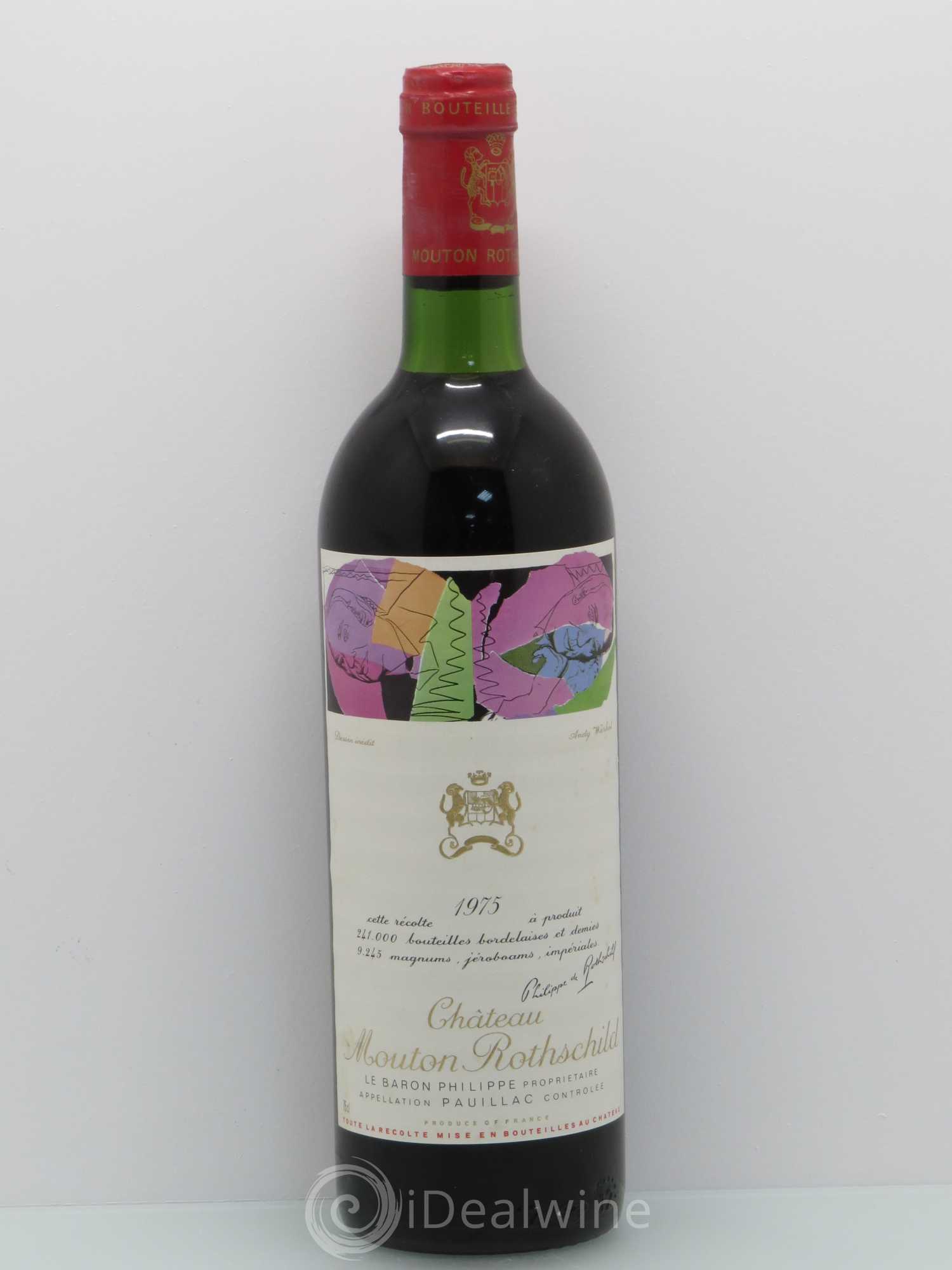 Château Mouton Rothschild 1er Grand Cru Classé (sans prix de réserve) 1975 - Lot de 1 bouteille - 0