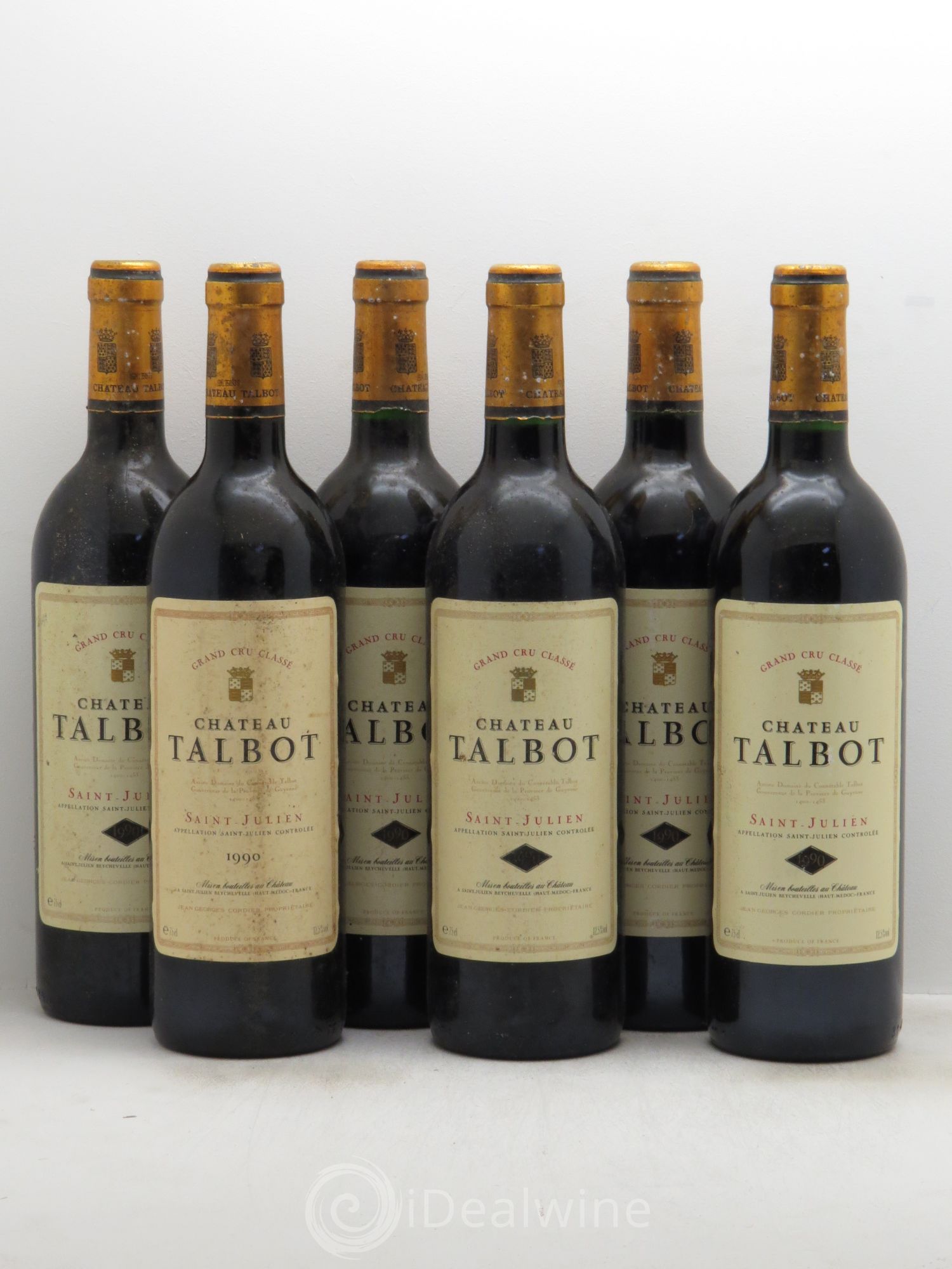 Château Talbot 4ème Grand Cru Classé (sans prix de réserve) 1990 - Lot de 6 bouteilles - 0