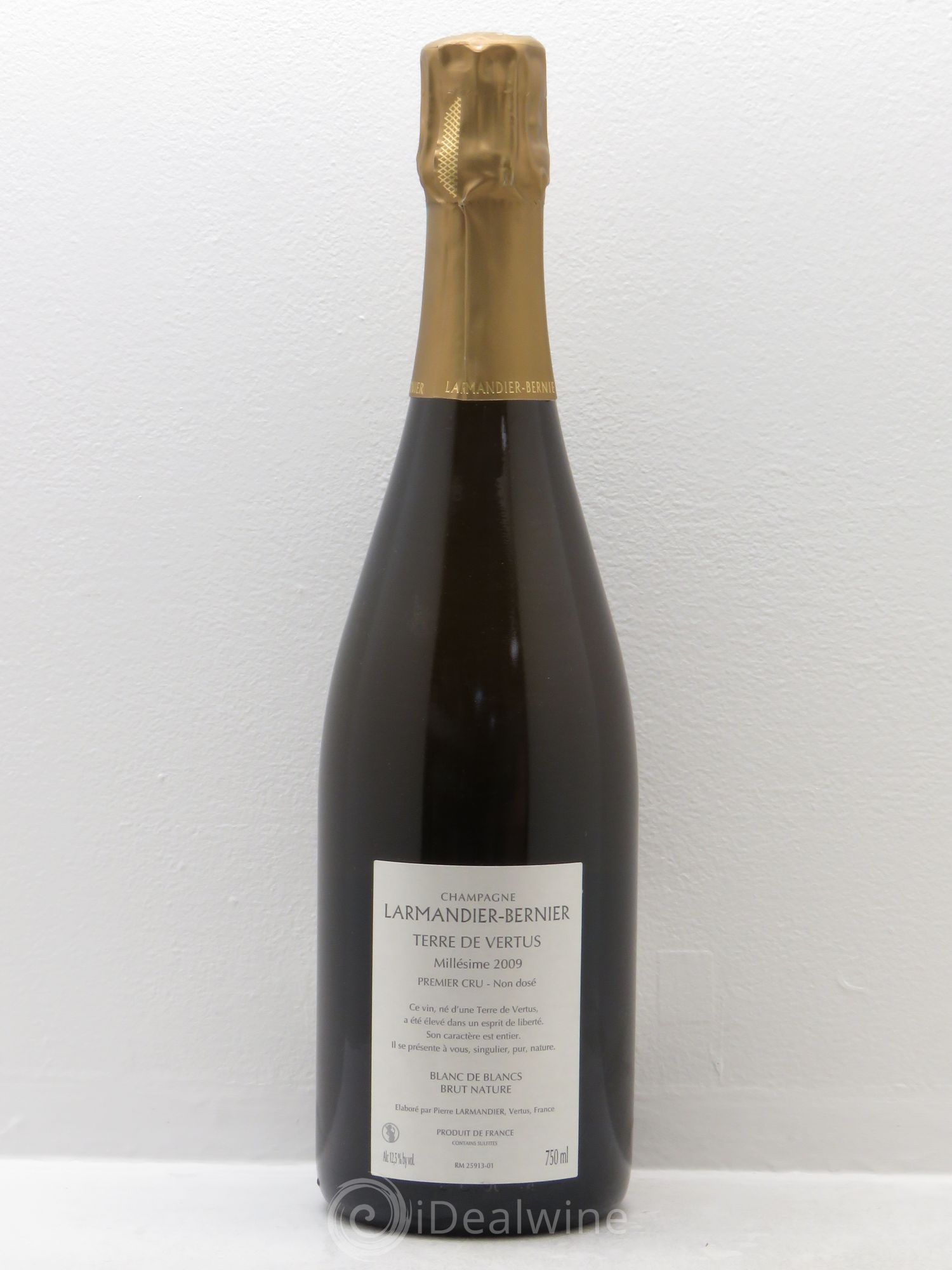 Terre de Vertus 1er Cru Non dosé Larmandier-Bernier 2009 - Lot de 1 bouteille - 1
