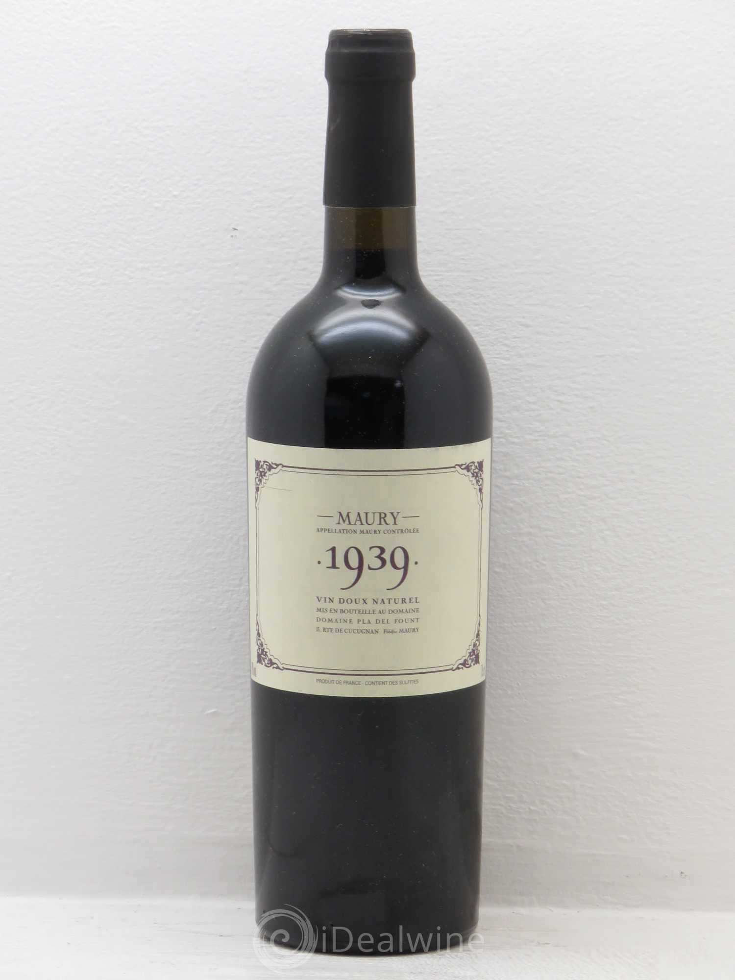 Maury Pla del Fount (Domaine) 1939 - Lot de 1 bouteille - 0