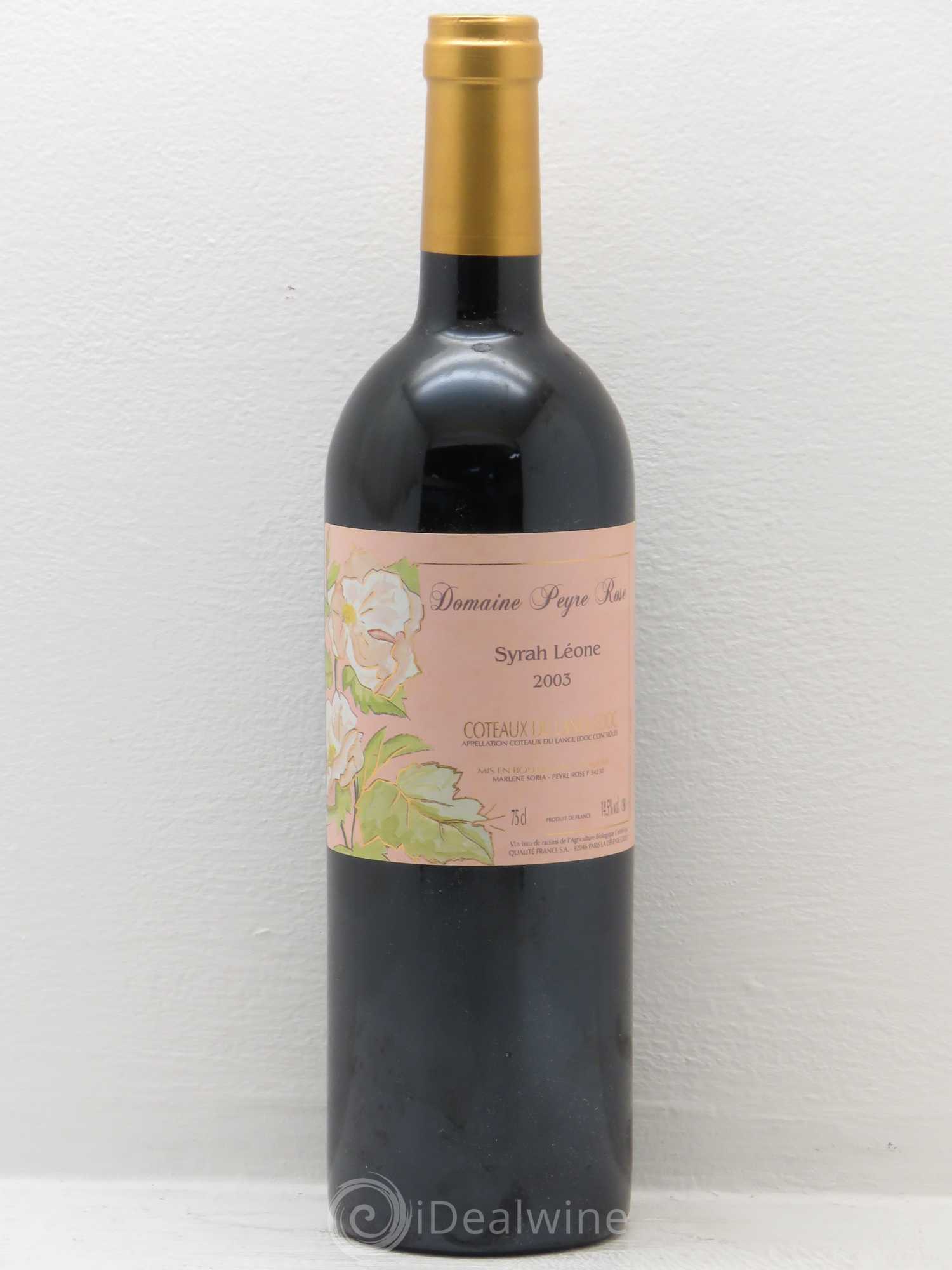 Coteaux du Languedoc Domaine Peyre Rose Belle Léone (anciennement Syrah Léone) Marlène Soria 2003 - Lot de 1 bouteille - 0