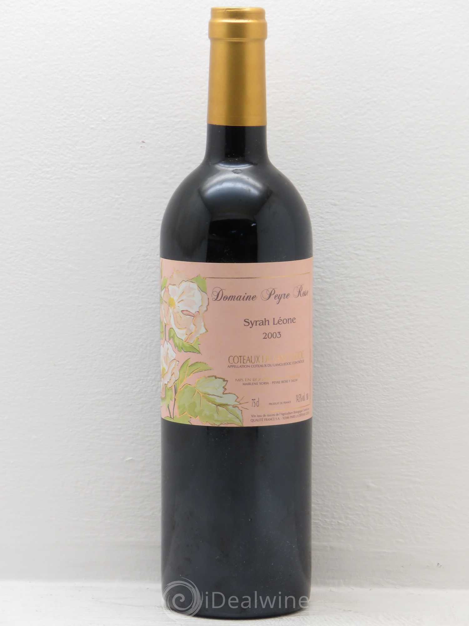 Coteaux du Languedoc Domaine Peyre Rose Belle Léone (anciennement Syrah Léone) Marlène Soria 2003 - Lot de 1 bouteille - 0