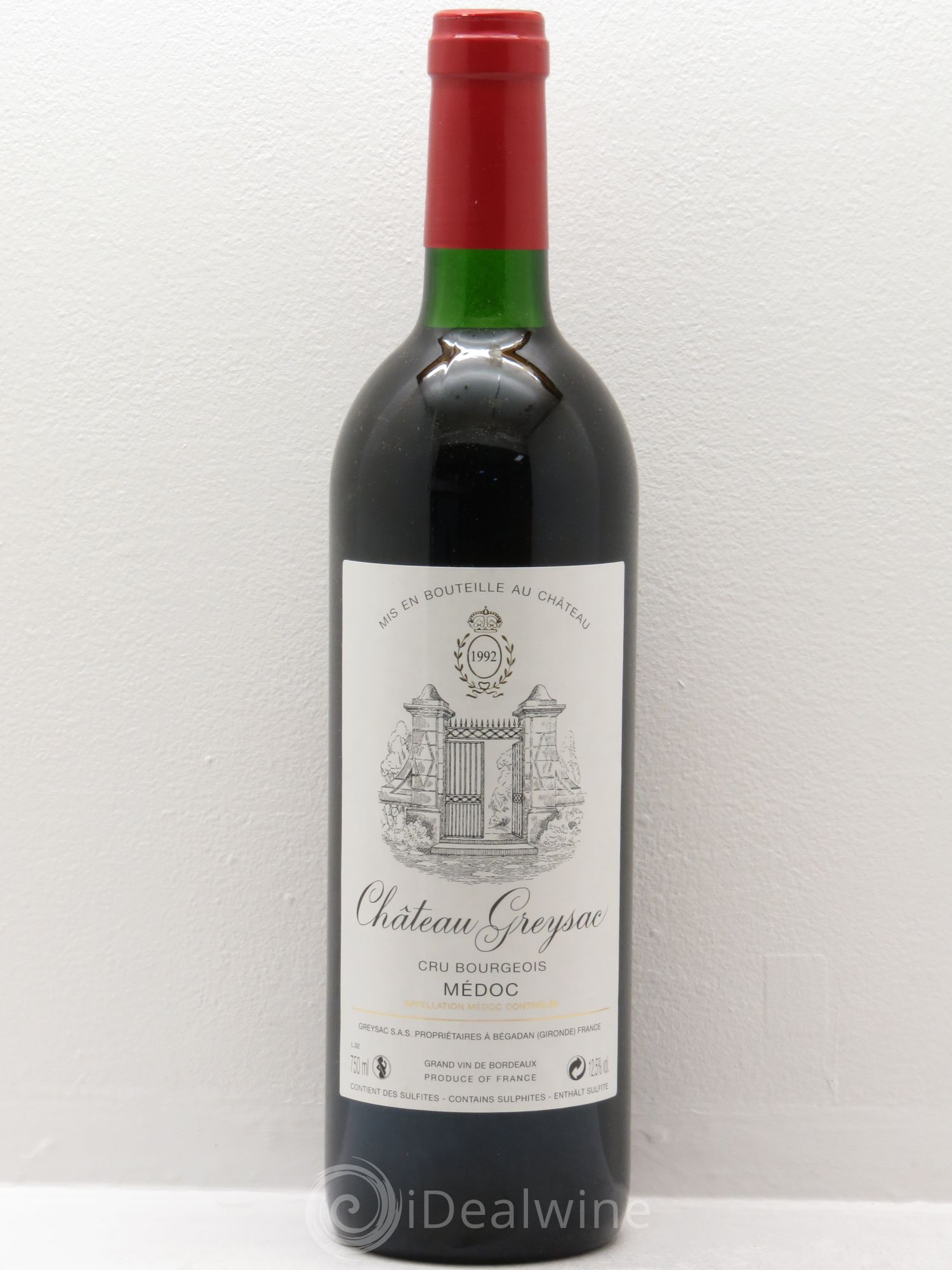 Château Greysac Cru Bourgeois 1992 - Lot de 1 bouteille - 0
