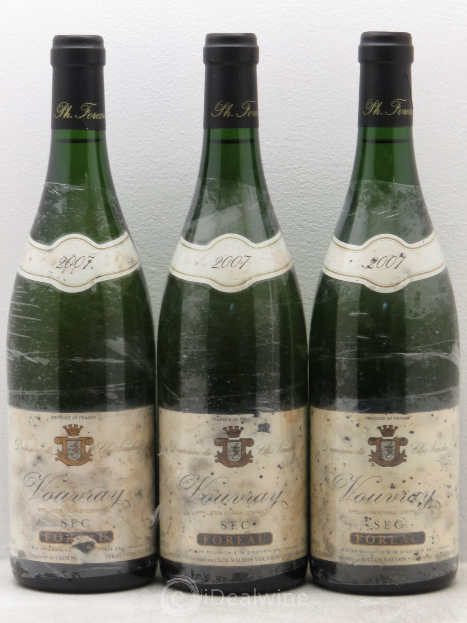 Vouvray Sec Clos Naudin - Philippe Foreau 2007 - Lot de 3 bouteilles - 0