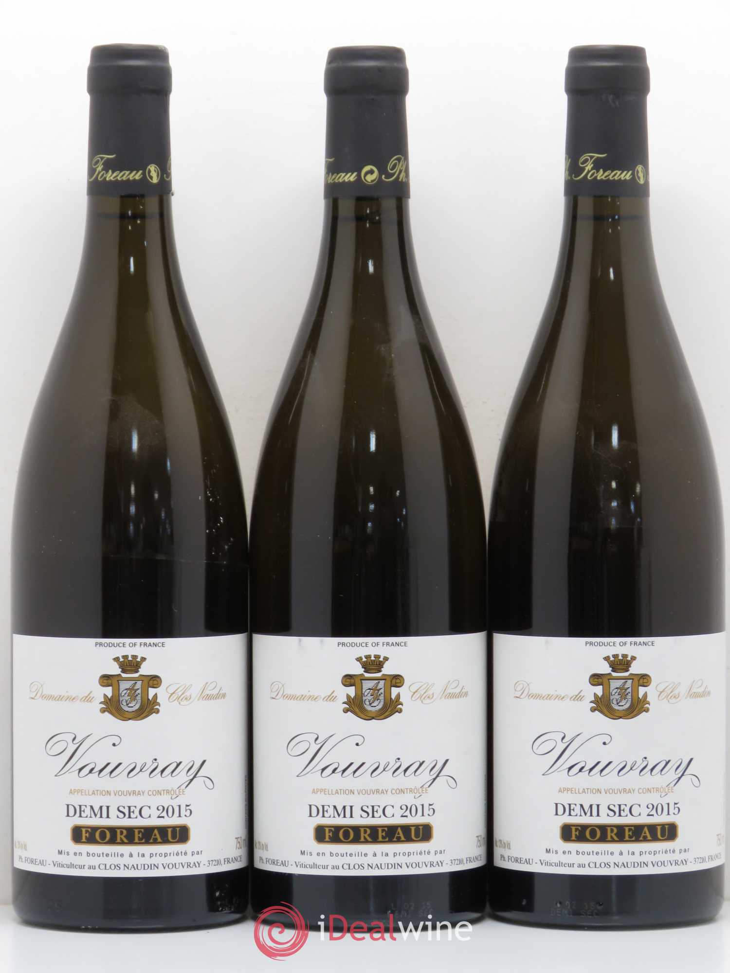 Vouvray Demi-Sec Clos Naudin - Philippe Foreau 2015 - Lot de 3 bouteilles - 0