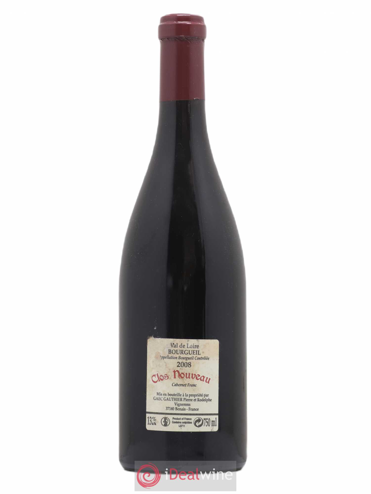Bourgueil Clos Nouveau Domaine du Bel Air 2008 - Lot de 1 bouteille - 1