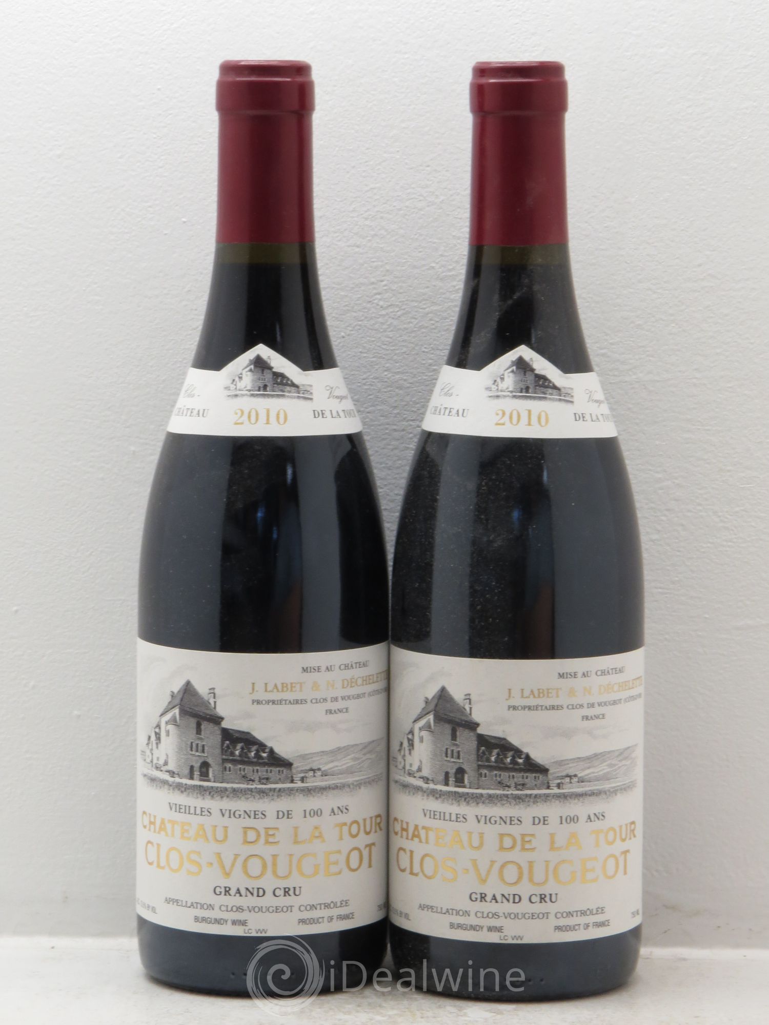 Clos de Vougeot Grand Cru Vieilles Vignes Château de La Tour de 100 ans 2010 - Lot de 2 bouteilles - 0