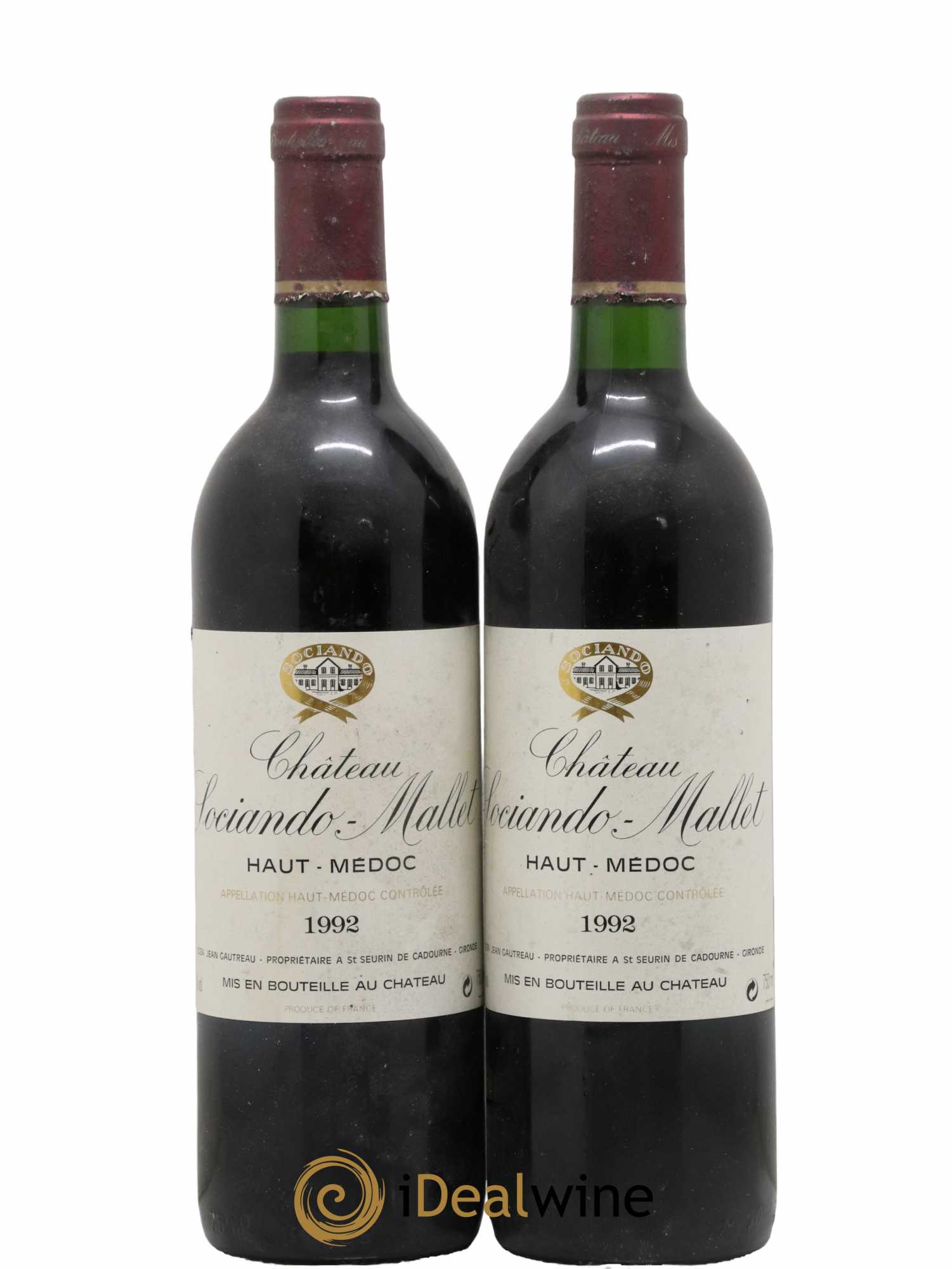 Château Sociando Mallet 1992 - Lot de 2 bouteilles - 0