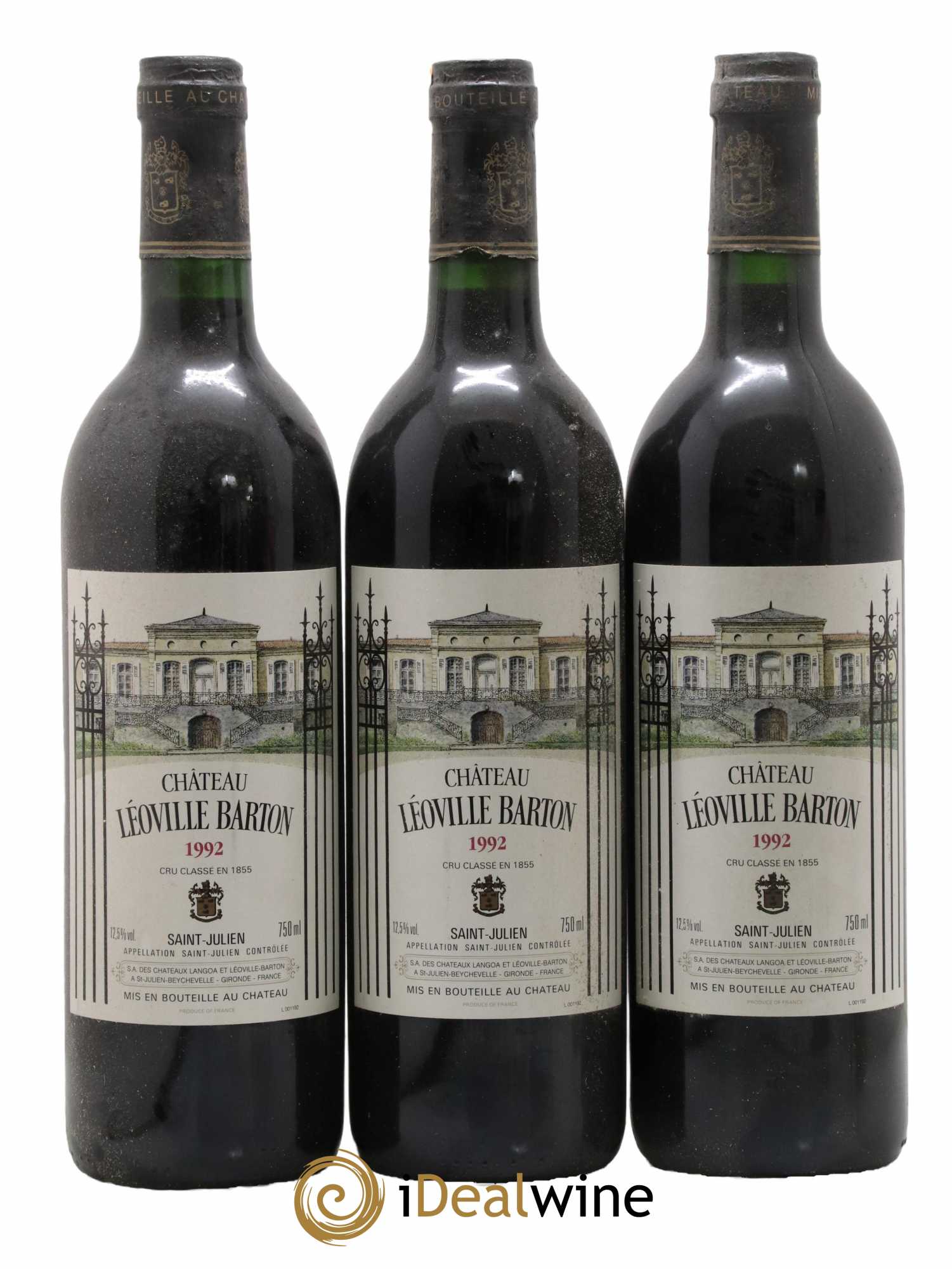 Château Léoville Barton 2ème Grand Cru Classé 1992 - Lot de 3 bouteilles - 0
