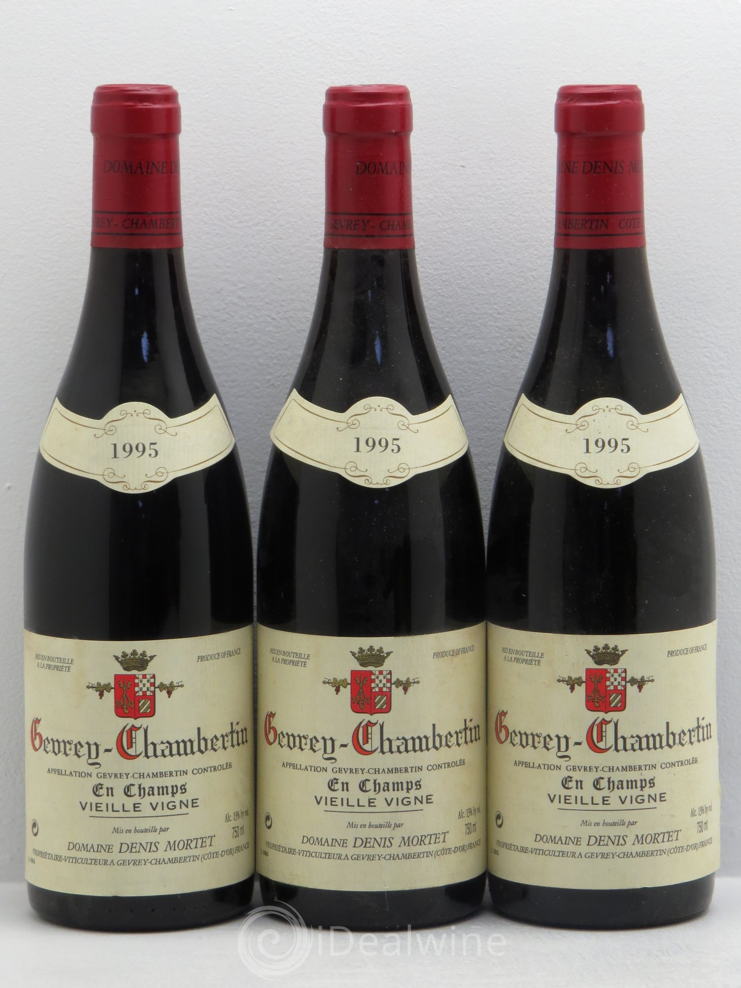 Gevrey-Chambertin En Champs Vieille Vigne Denis Mortet (Domaine) Vieilles vignes 1995 - Lot de 3 bouteilles - 0