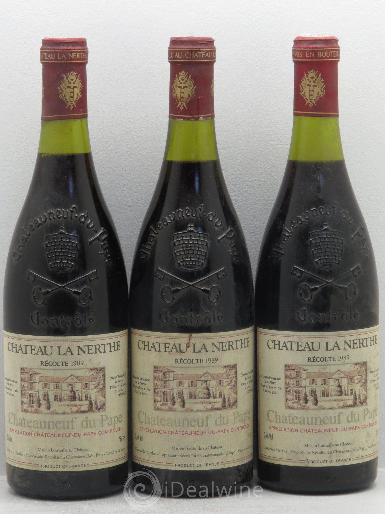 Châteauneuf-du-Pape Château la Nerthe Famille Richard 1989 - Lot de 3 bouteilles - 0