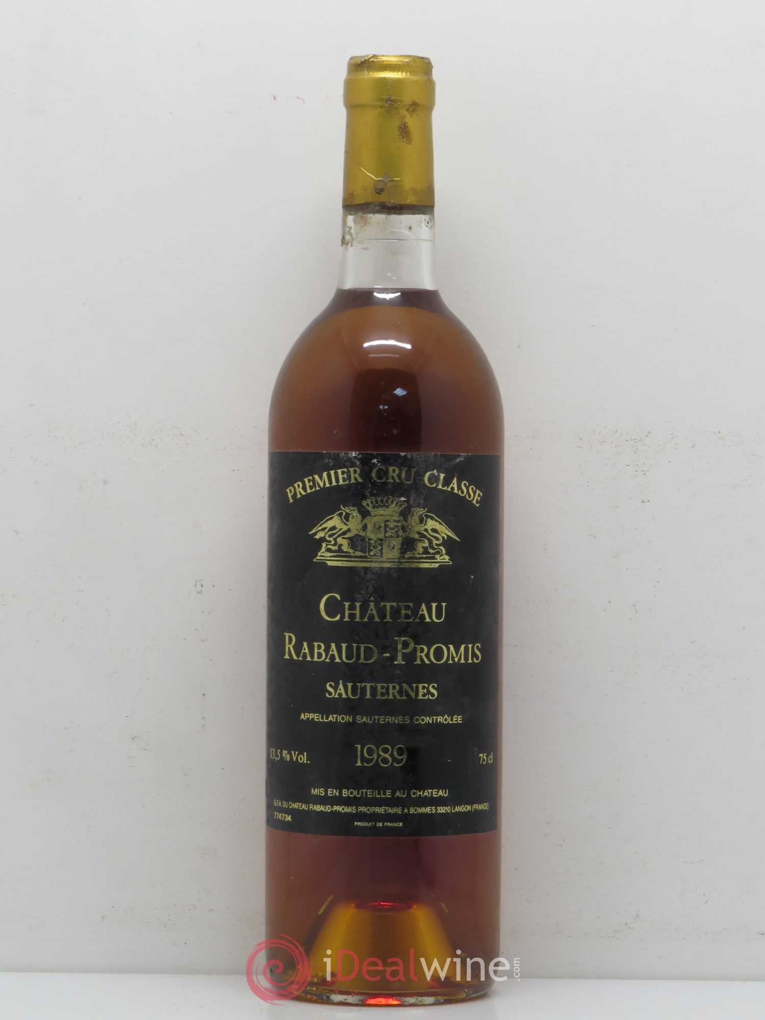 Château Rabaud Promis 1er Grand Cru Classé 1989 - Posten von 1 Flasche - 0
