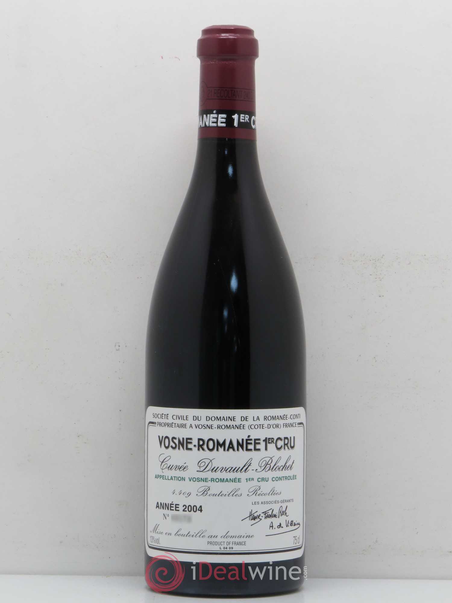 Vosne-Romanée 1er Cru Cuvée Duvault Blochet Domaine de la Romanée-Conti 2004 - Lot of 1 bottle - 0