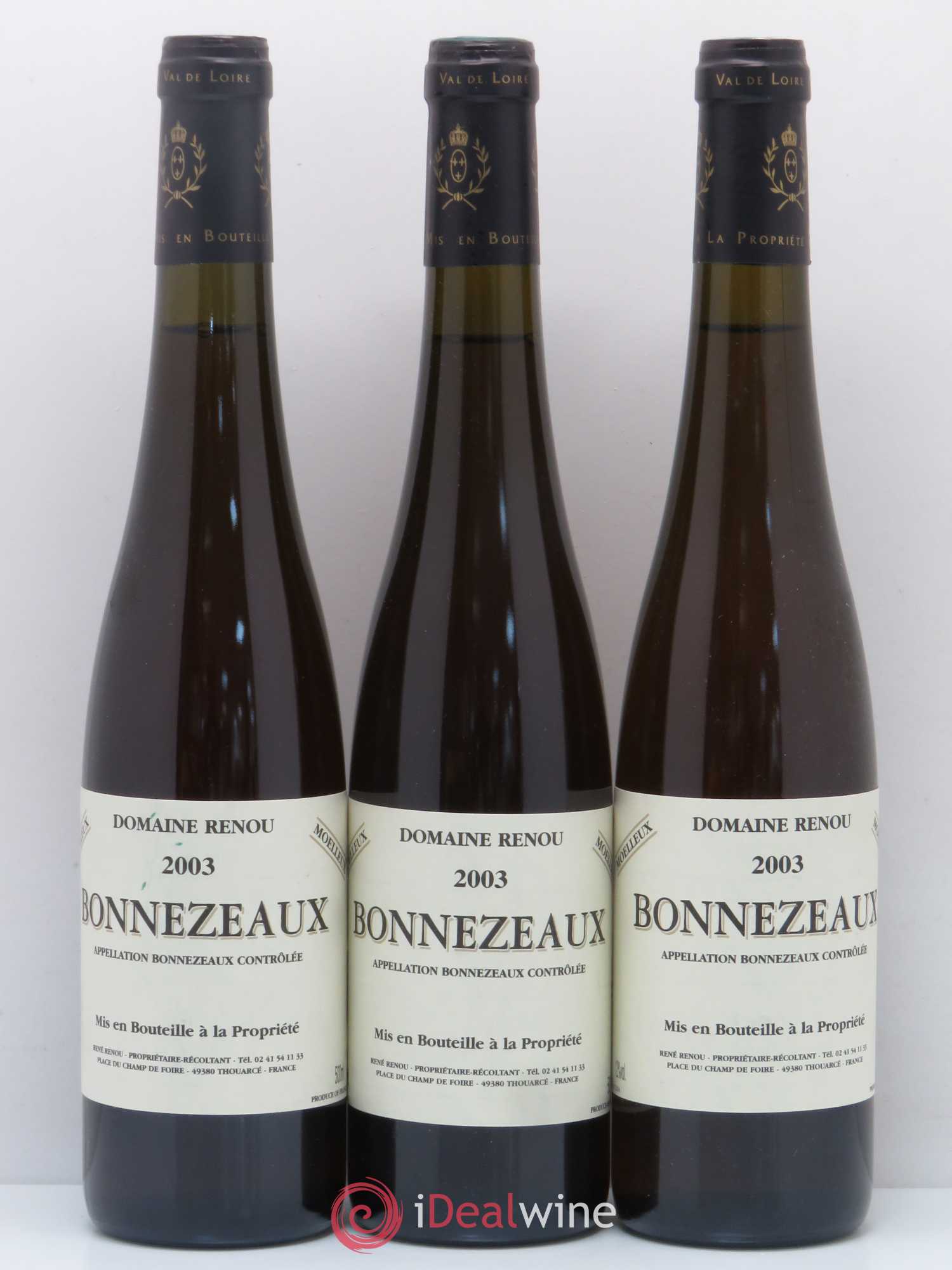 Bonnezeaux Rene Renou 2003 - Lot de 3 bouteilles - 0