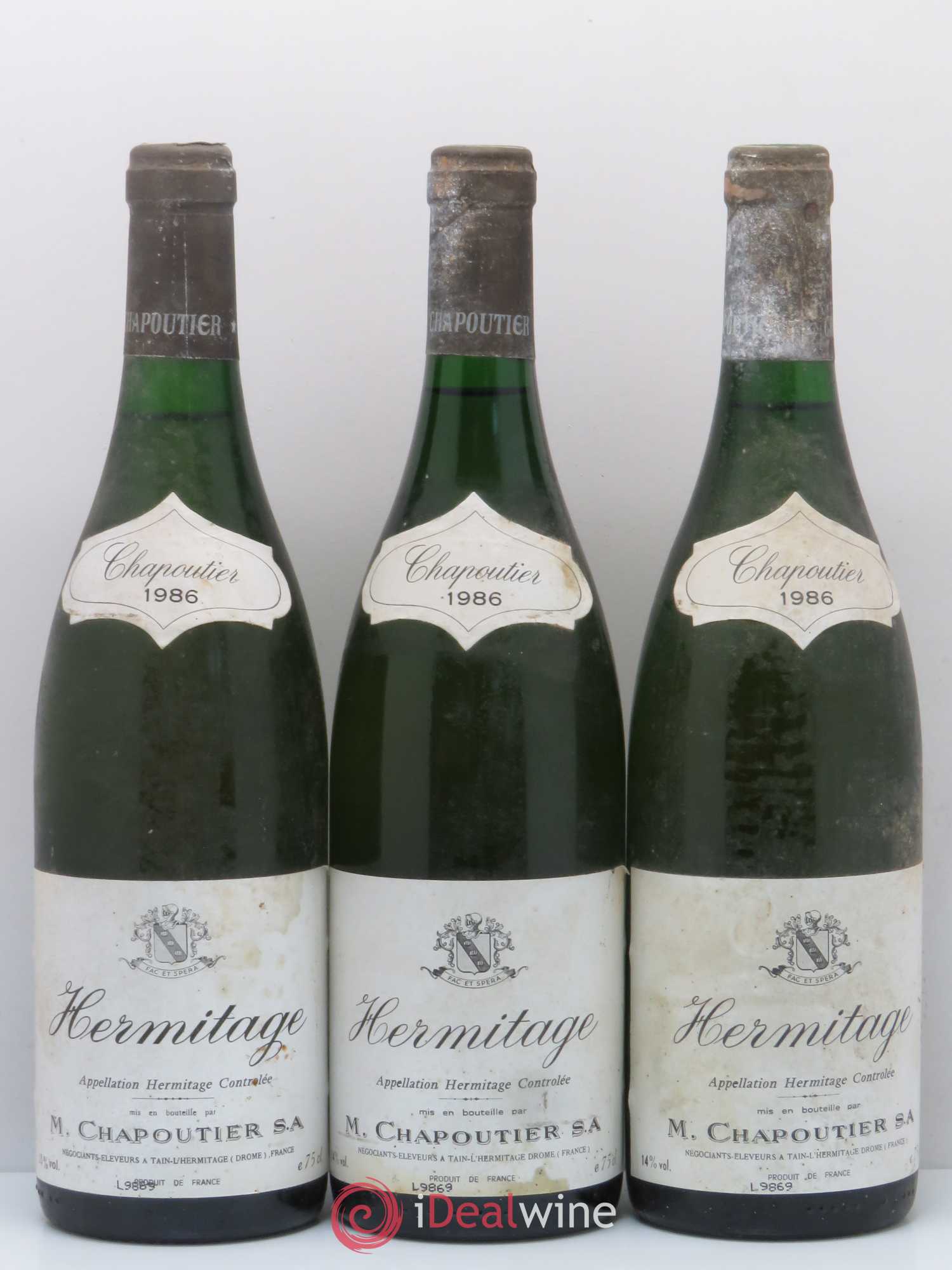 Hermitage - 1986 - Posten von 3 Flaschen - 0